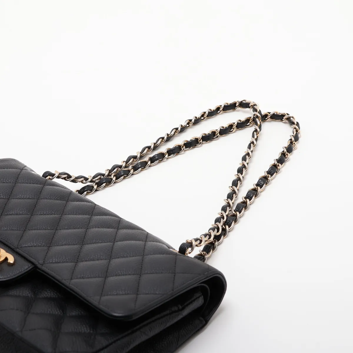 [Individually packaged] Chanel Matelassé 25 Caviar Skin Double Flap Double Chain Bag, Black with Gold Hardware, 16619515, Serial Number , A01112 — view 5