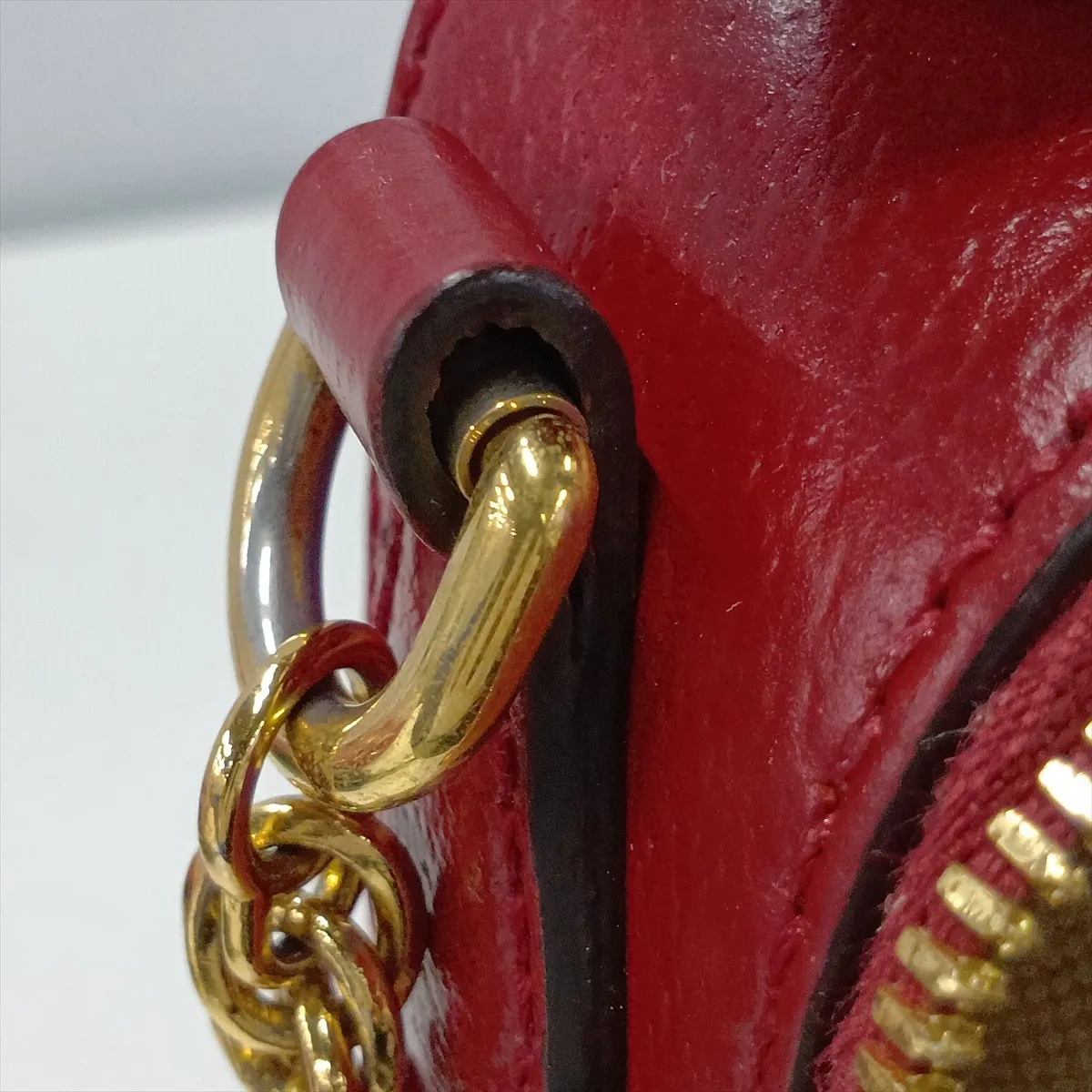 Doraemon x Gucci Mini GG Supreme 655596 PVC x Leather Chain Shoulder Bag Beige x Red — view 11