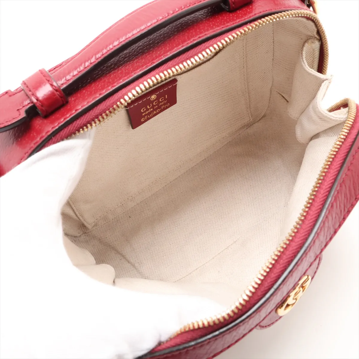 Doraemon x Gucci Mini GG Supreme 655596 PVC x Leather Chain Shoulder Bag Beige x Red — view 6