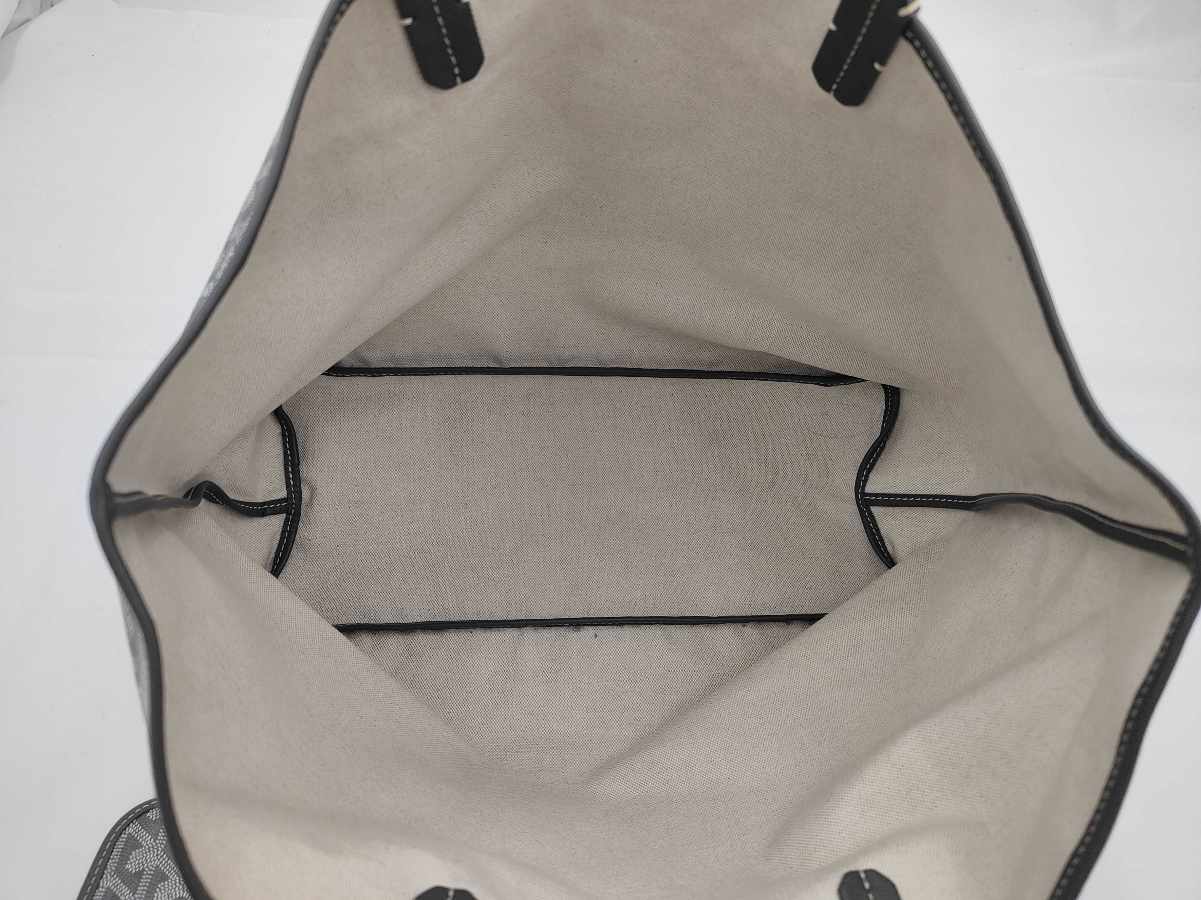 Saint Louis PM Heart Print Tote Bag, Gray Leather & PVC Tote Bag — view 8