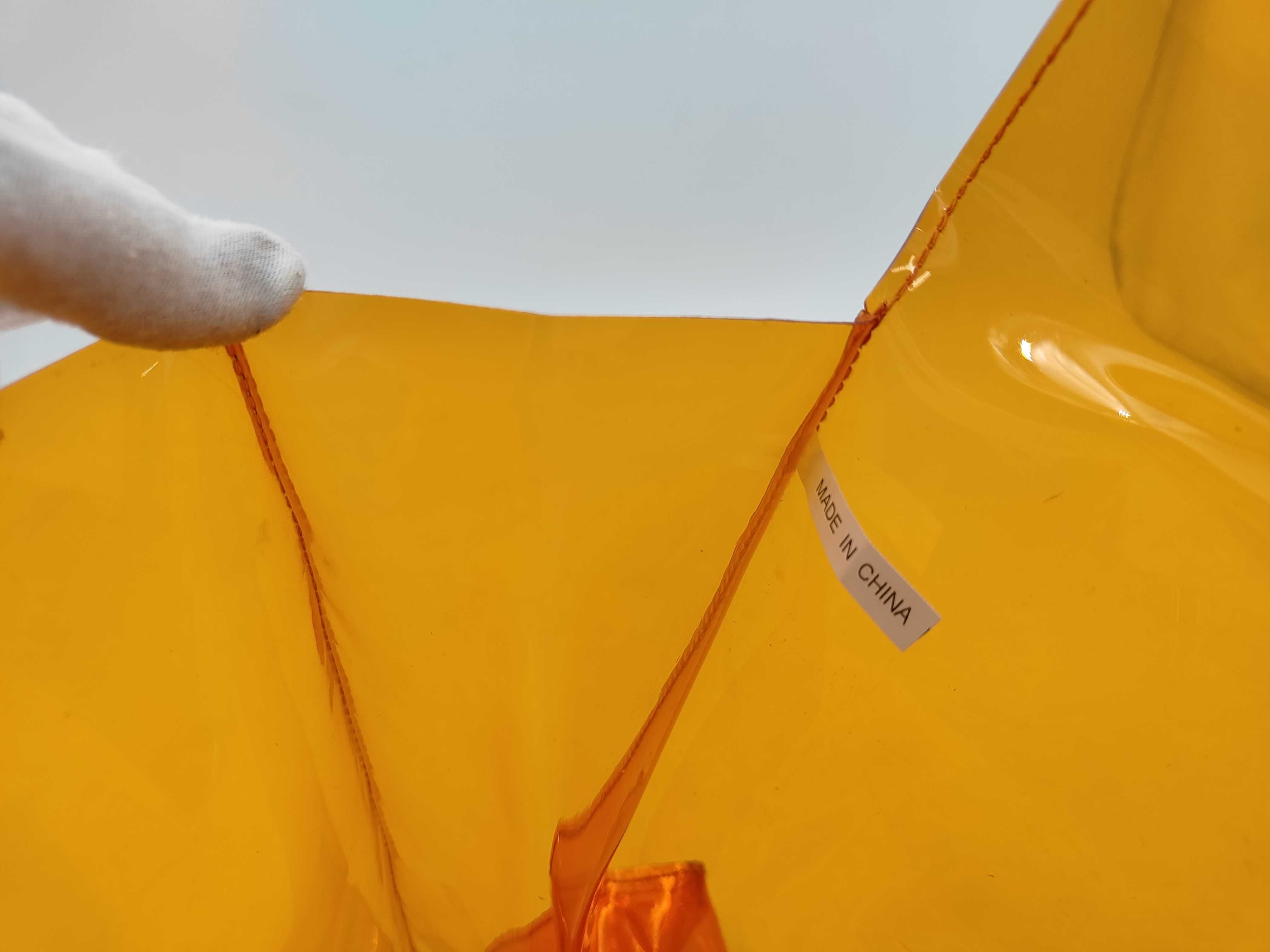 Kelly Vinyl Handbag, Orange with Gold Hardware — view 9