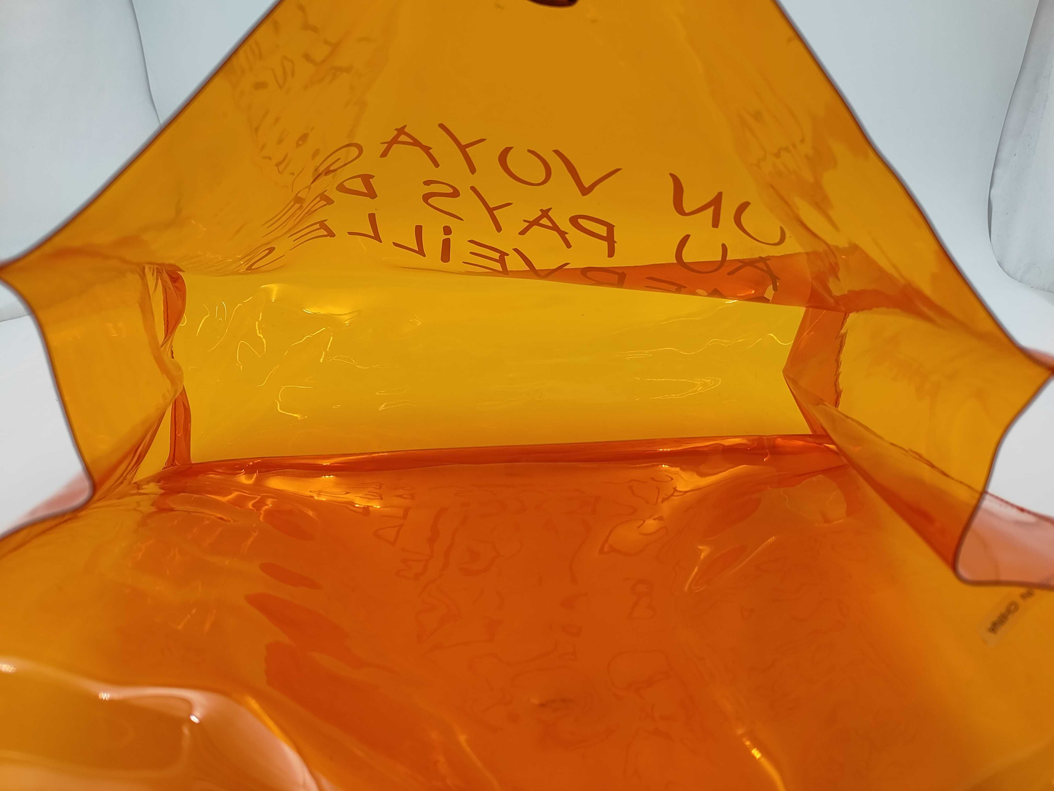 Kelly Vinyl Handbag, Orange with Gold Hardware — view 10