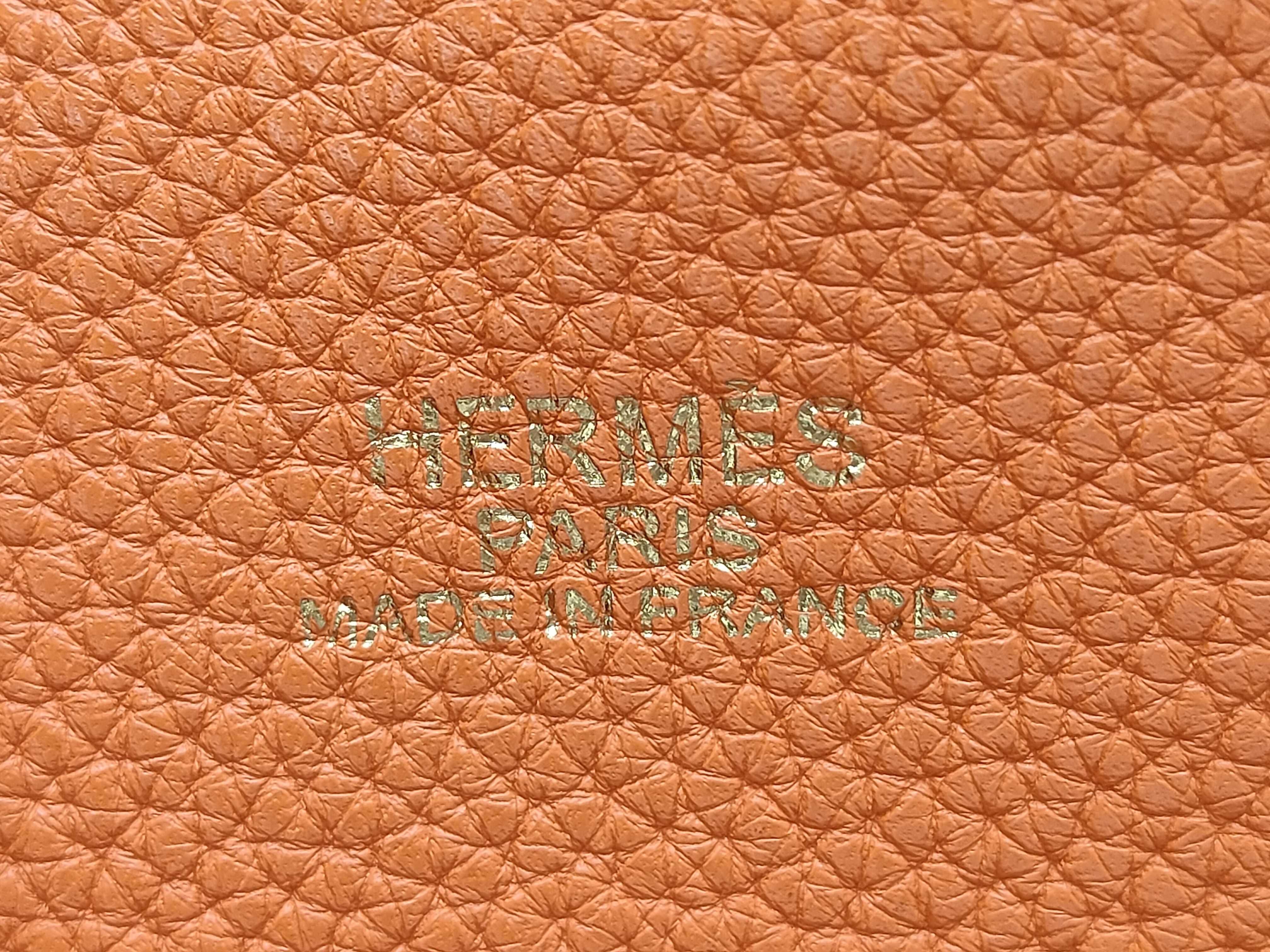 Double Sens 45 Taurillon Clemence Orange x Gold Tote Bag — view 8