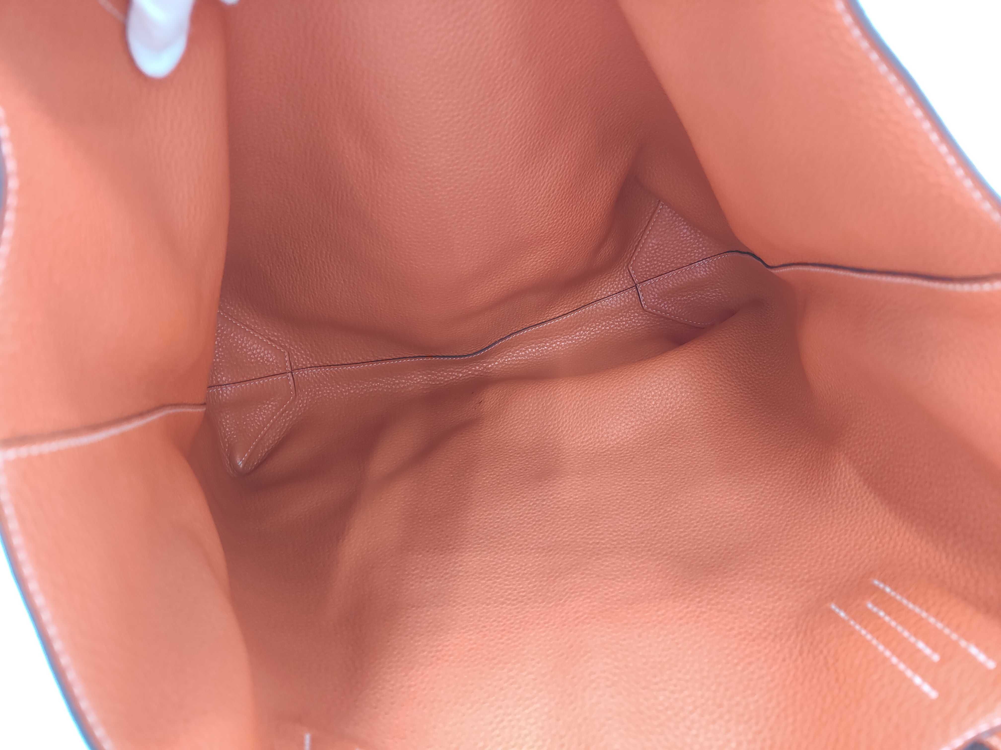 Double Sens 45 Taurillon Clemence Orange x Gold Tote Bag — view 10