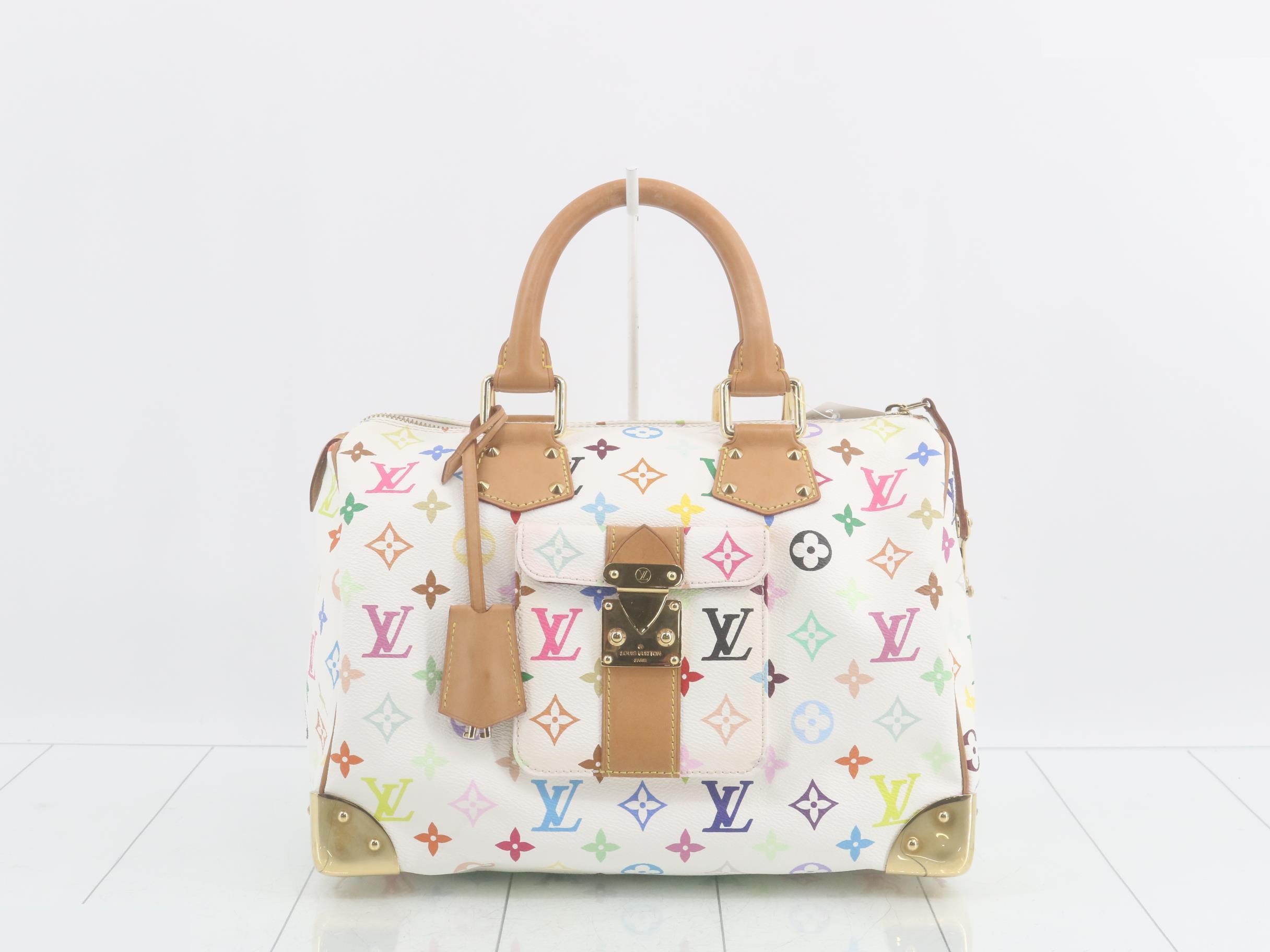 Monogram Multicolor Speedy 30 Blanc Handbag