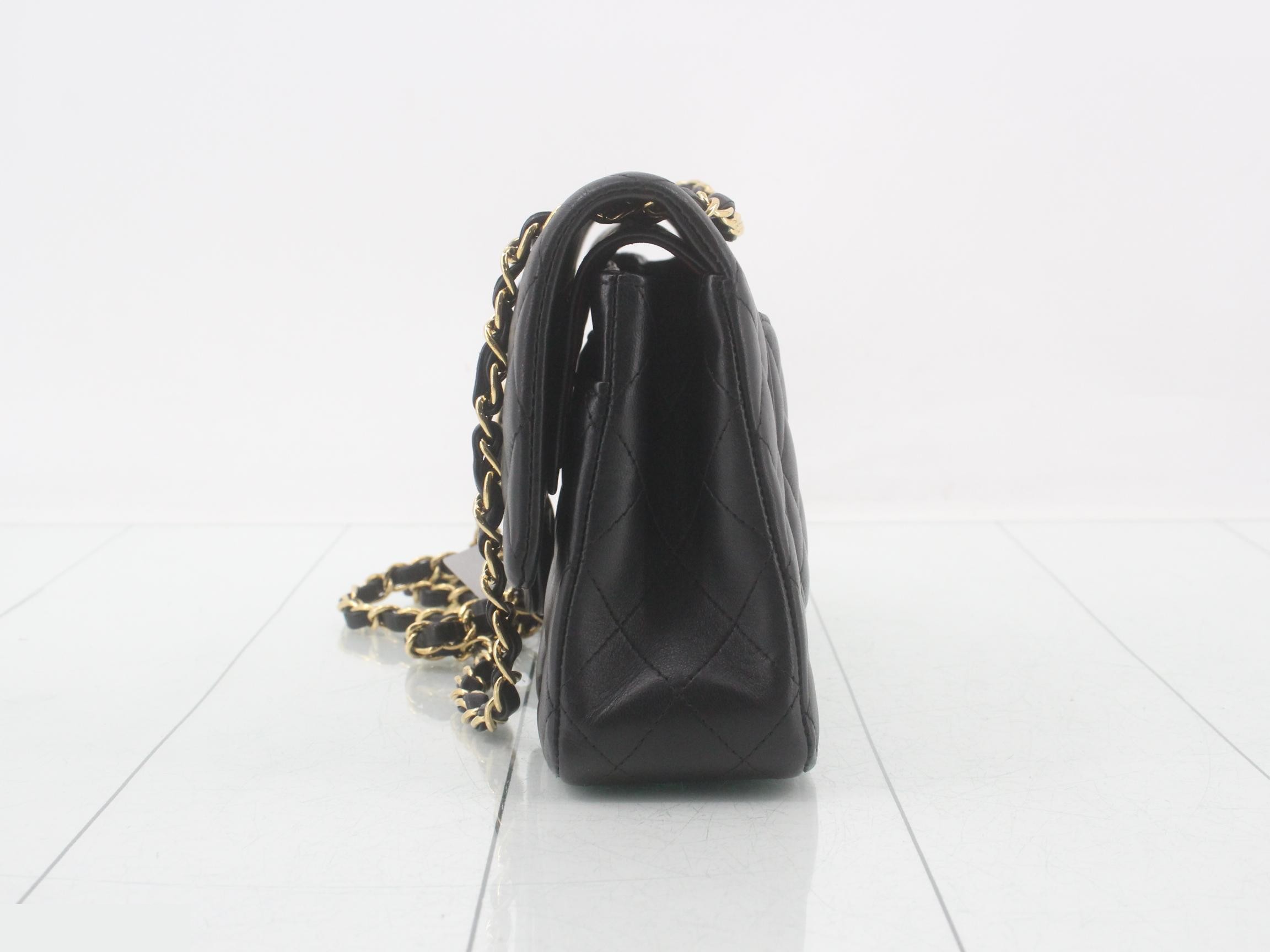 Matelassé Chain Shoulder Bag, Black — view 3
