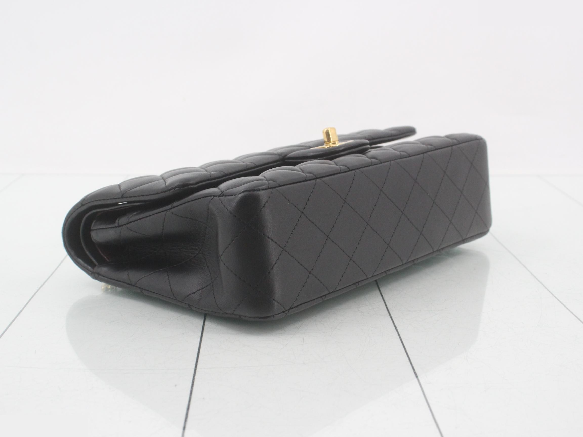 Matelassé Chain Shoulder Bag, Black — view 5