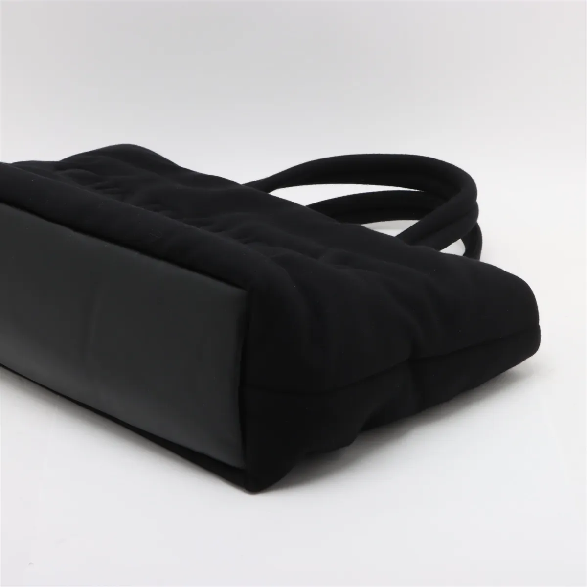 Cotton x Leather Tote Bag Black — view 3