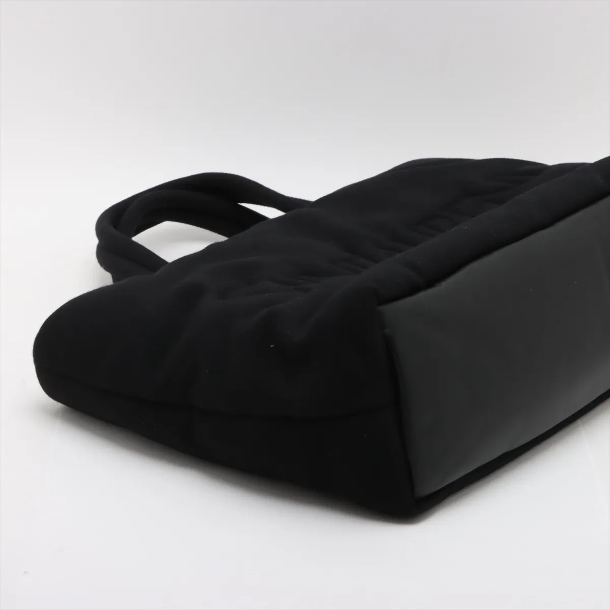 Cotton x Leather Tote Bag Black — view 4