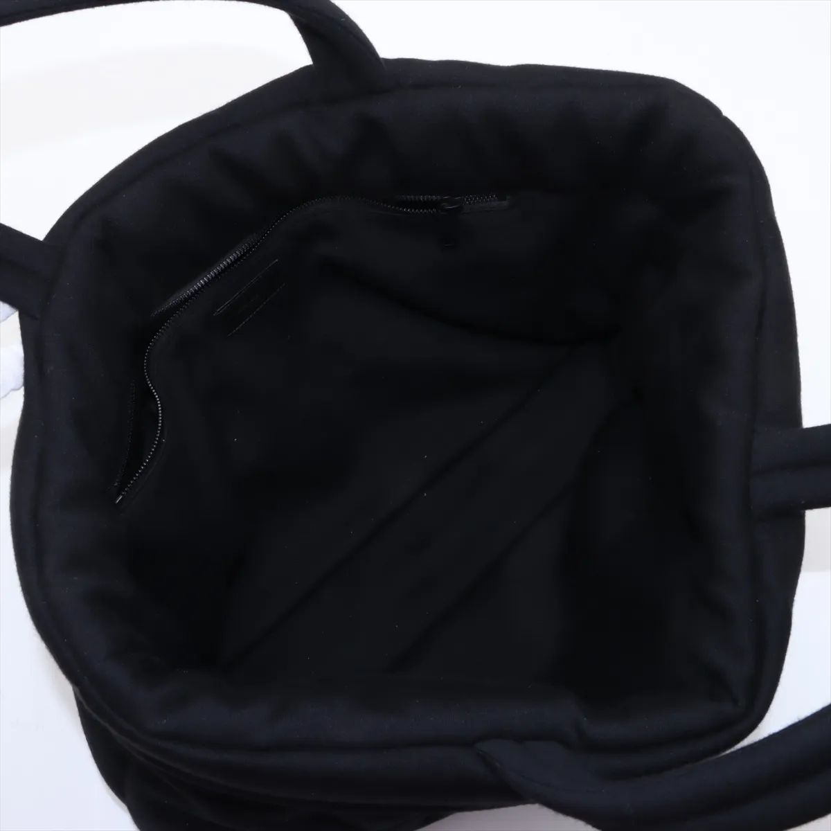 Cotton x Leather Tote Bag Black — view 7