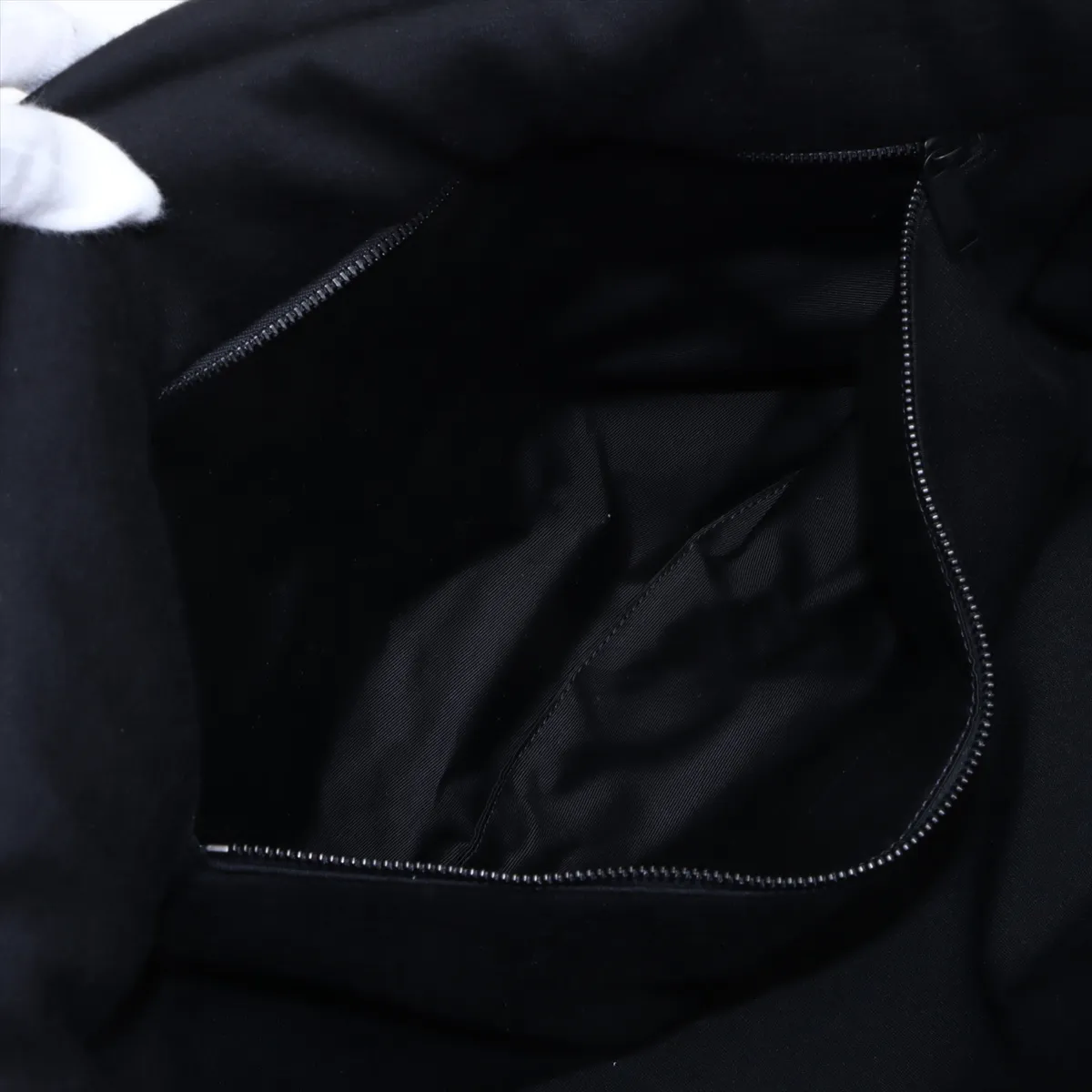 Cotton x Leather Tote Bag Black — view 8