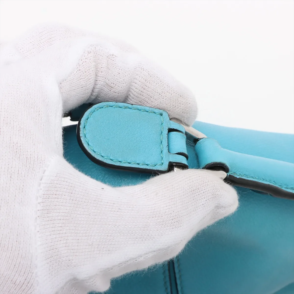 Mini Puzzle Bag Leather 2WAY Handbag Blue — view 12