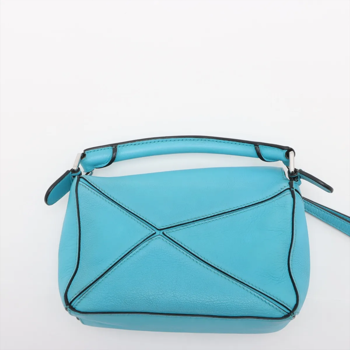 Mini Puzzle Bag Leather 2WAY Handbag Blue — view 6