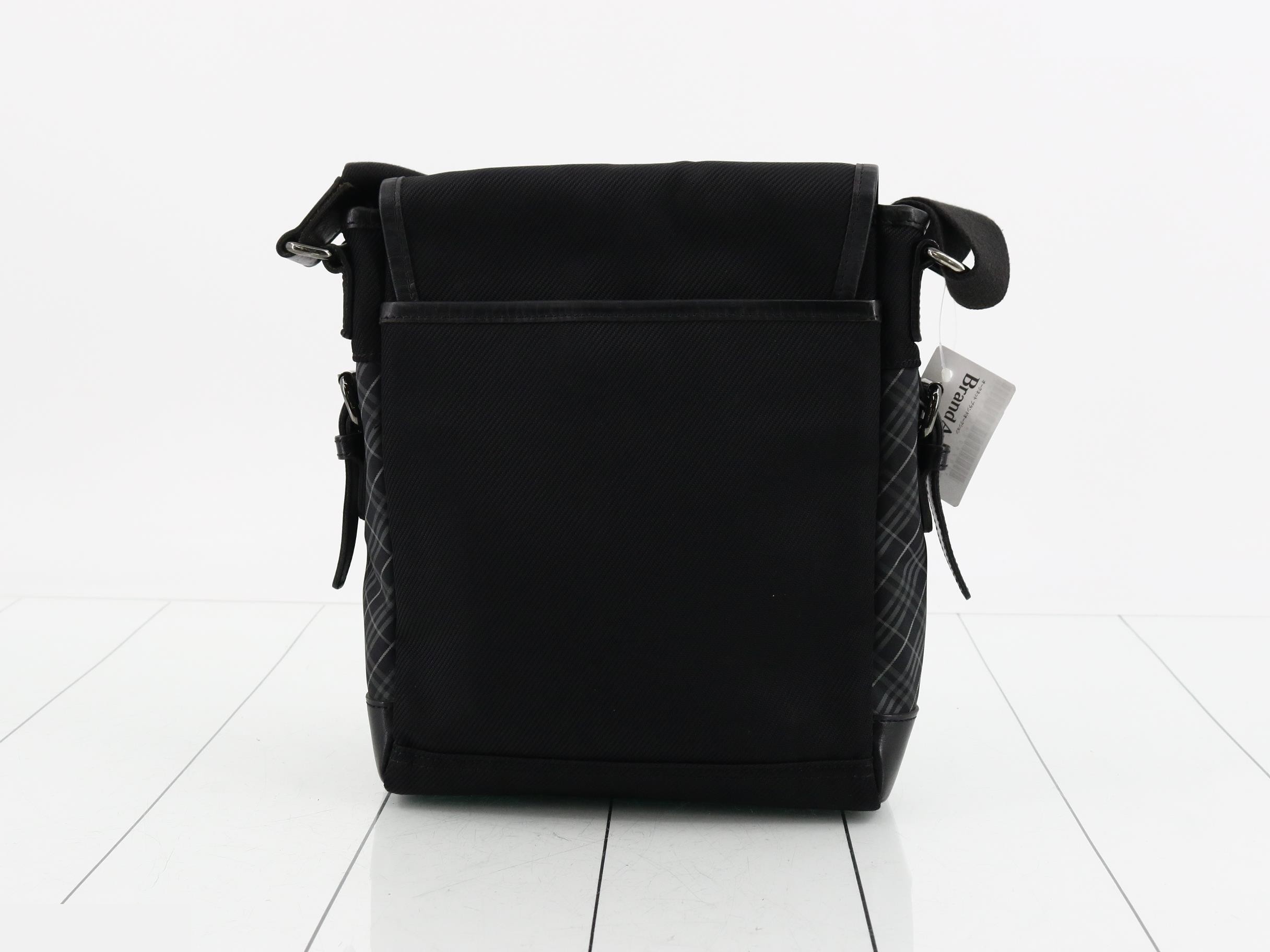 Black Label Shoulder Bag, Check Pattern, Black — view 2