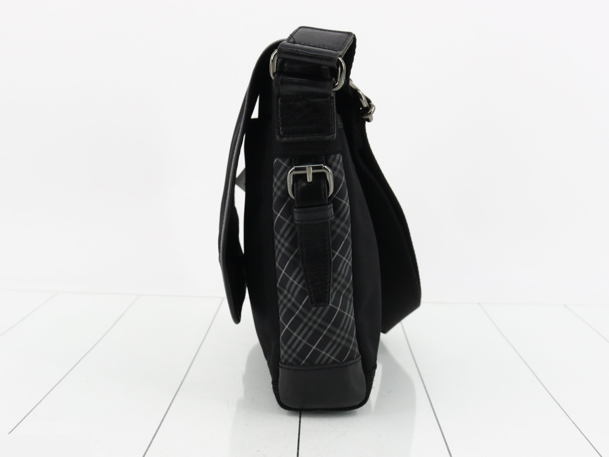 Black Label Shoulder Bag, Check Pattern, Black — view 3