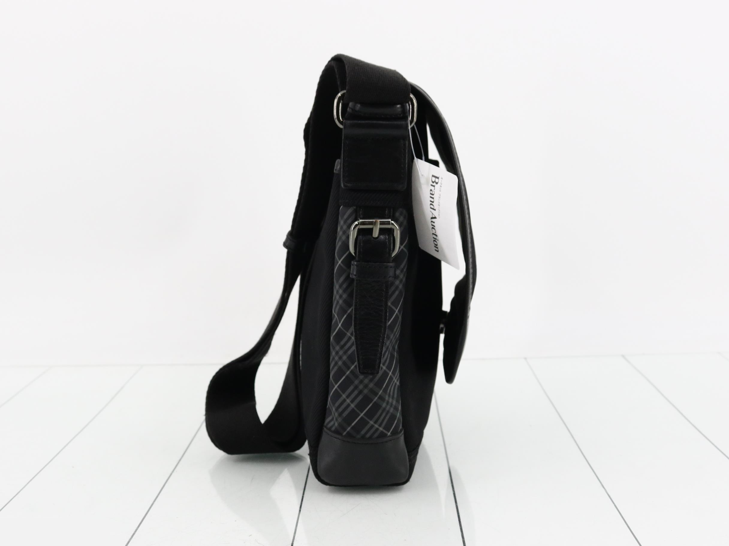 Black Label Shoulder Bag, Check Pattern, Black — view 4