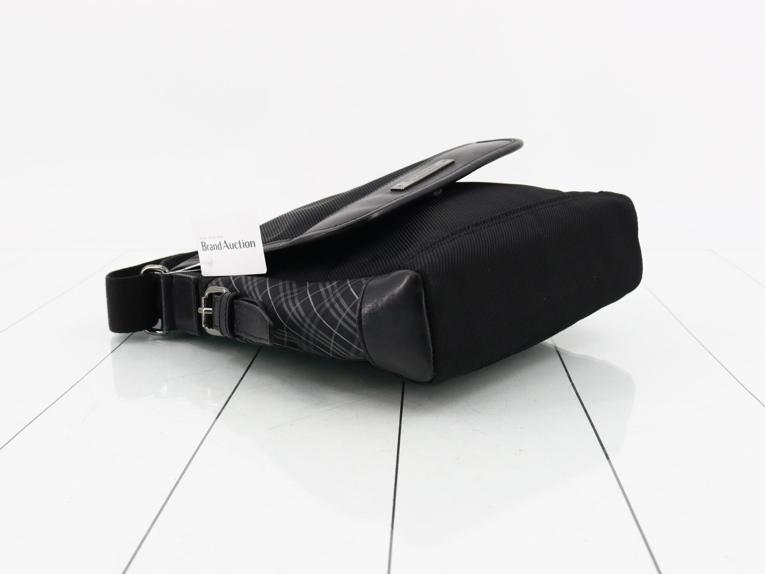 Black Label Shoulder Bag, Check Pattern, Black — view 5