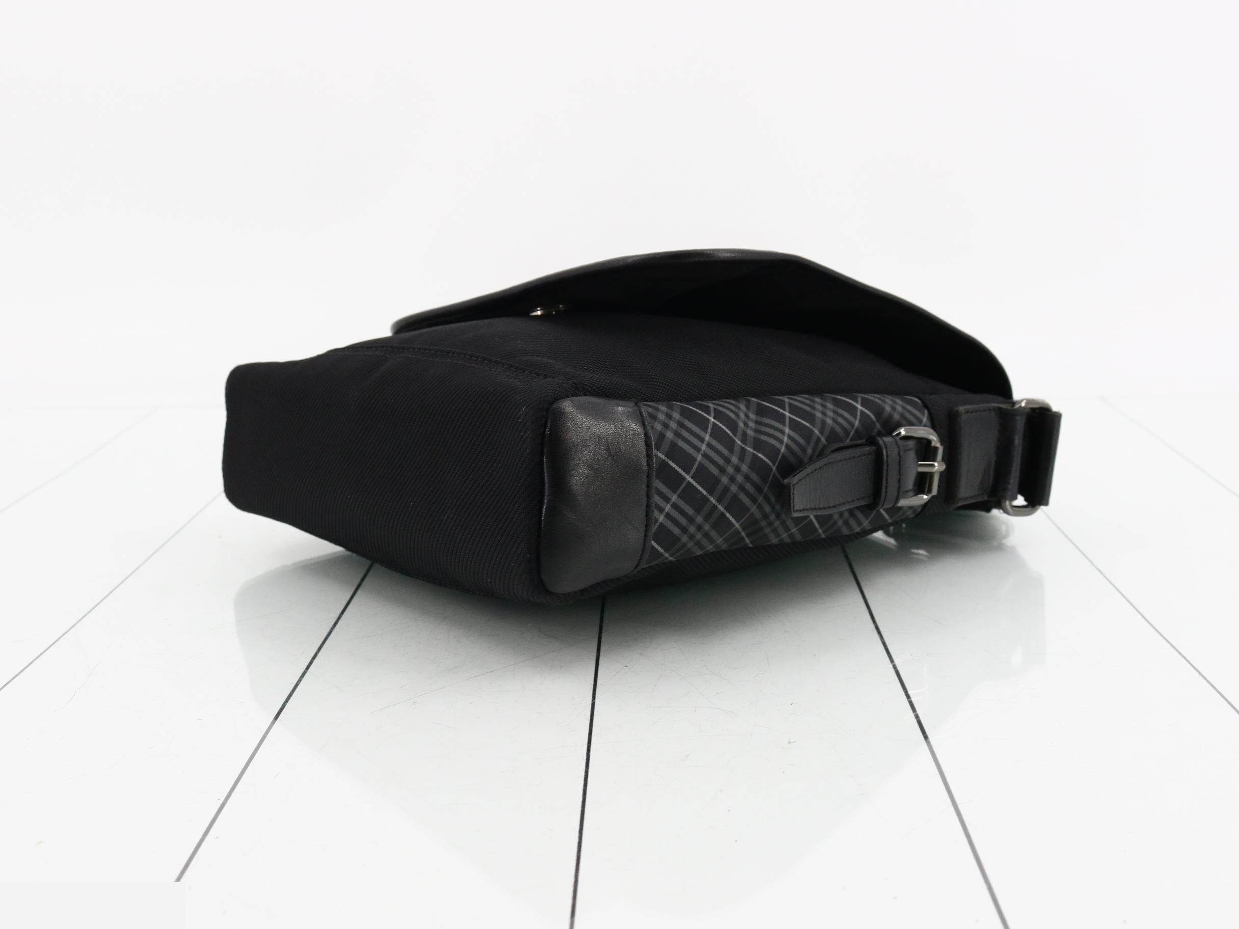 Black Label Shoulder Bag, Check Pattern, Black — view 6