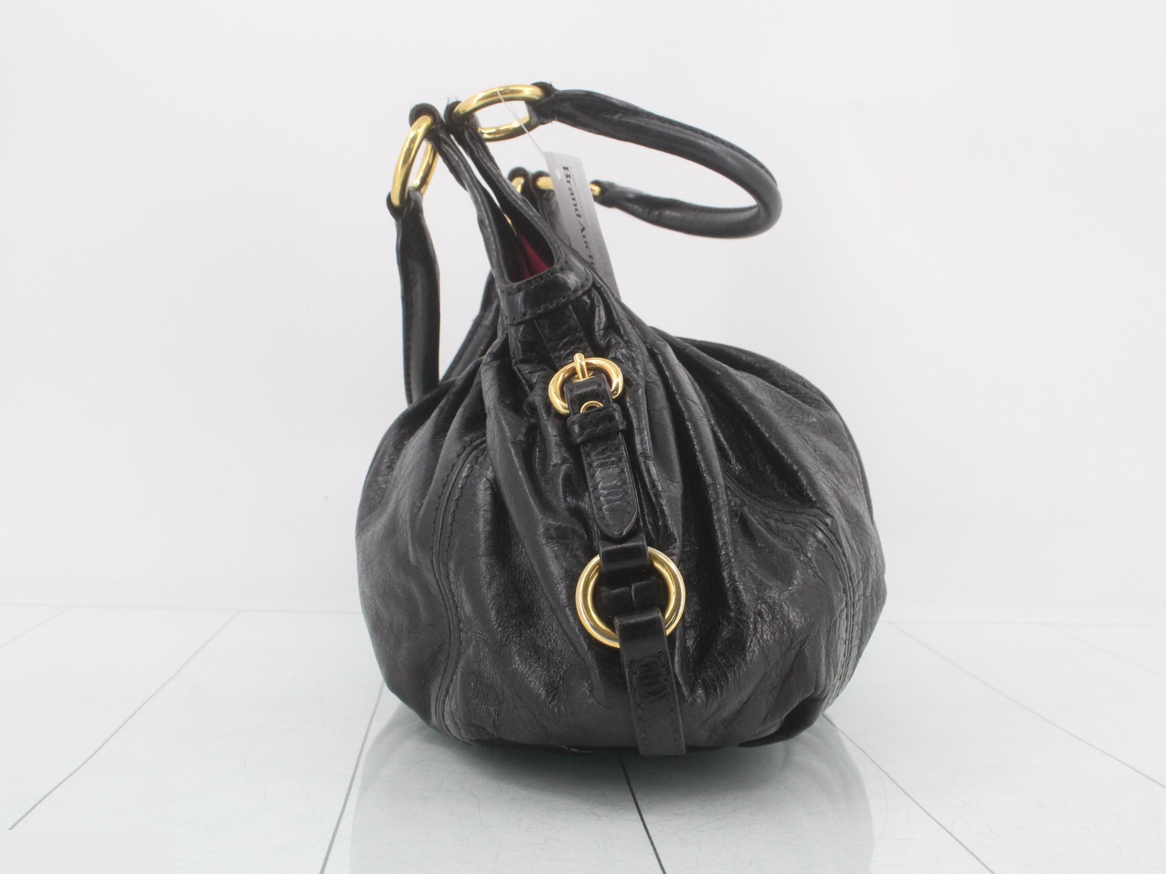 shoulder bag, leather, black, gold hardware — view 4