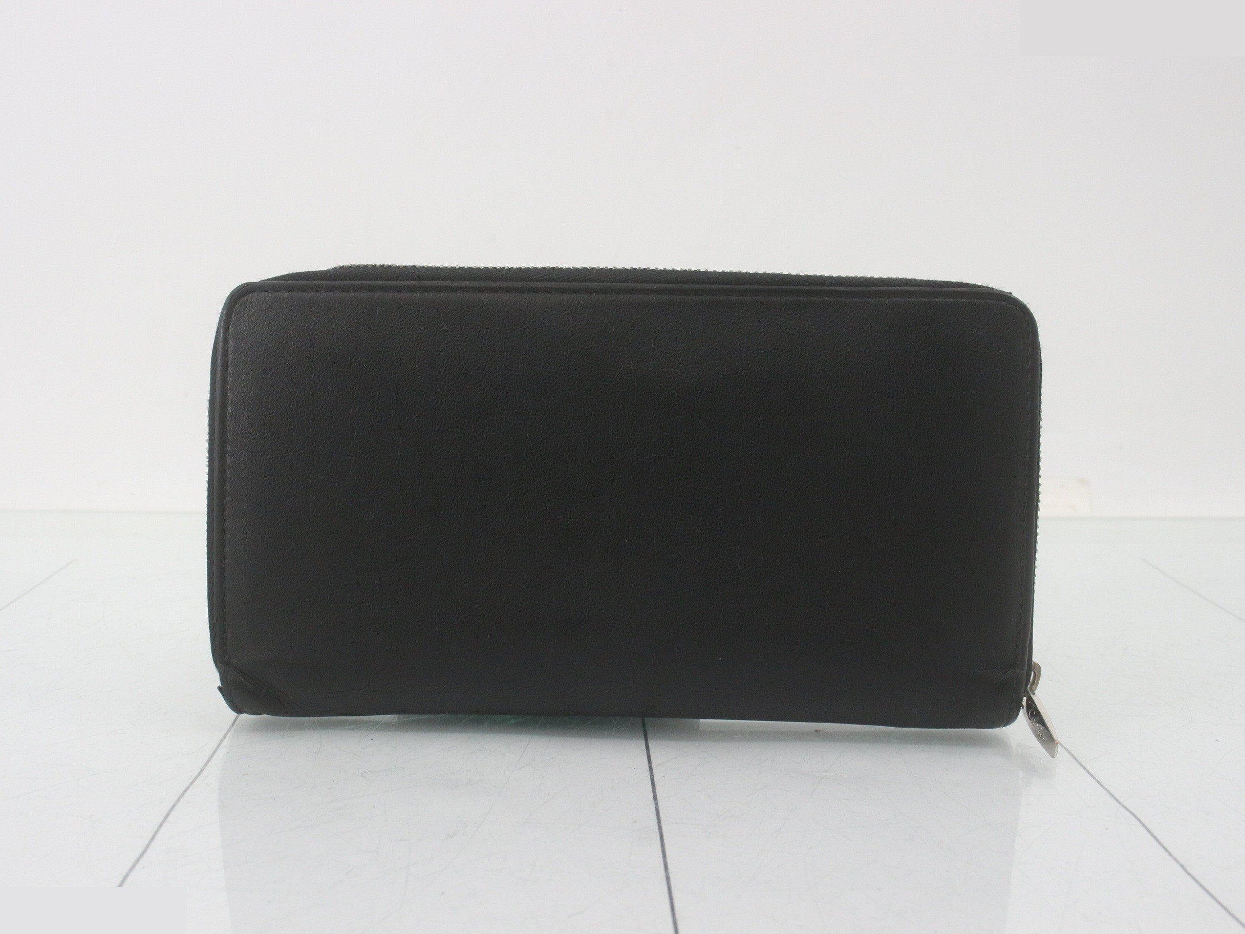 Must de Cartier round zipper long wallet, calf leather, black x black — view 2