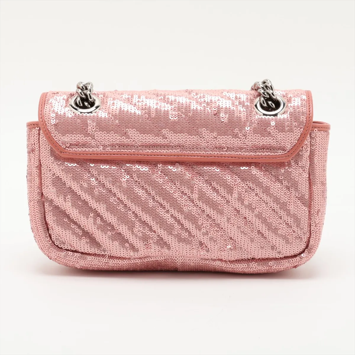 GG Marmont Sequin and Leather Chain Shoulder Bag, Pink, 446744 — view 2