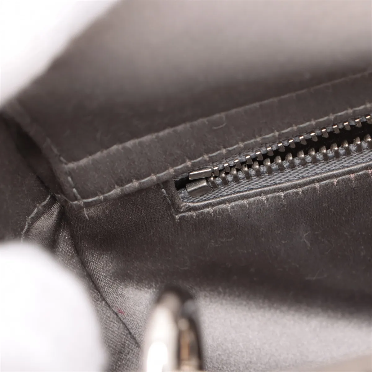 Cannage Lady Dior Mini Satin x Rhinestone 2-Way Handbag, Gray — view 11