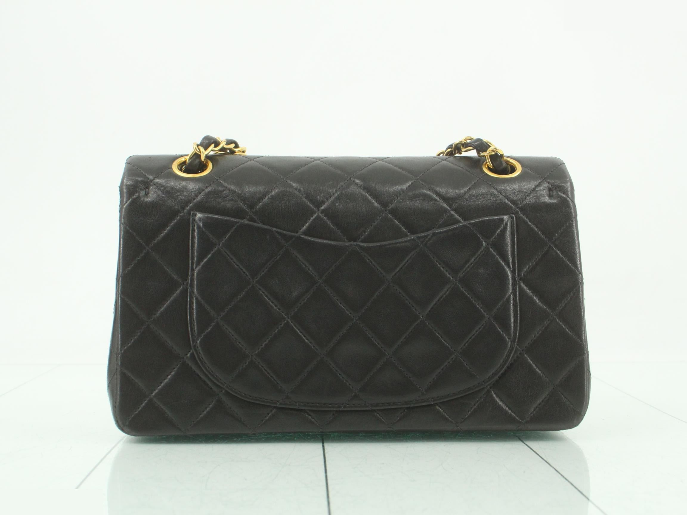 Matelassé 23 Double Chain Shoulder Bag, Double Flap, Lambskin, Black, Series 3, W23 — view 2