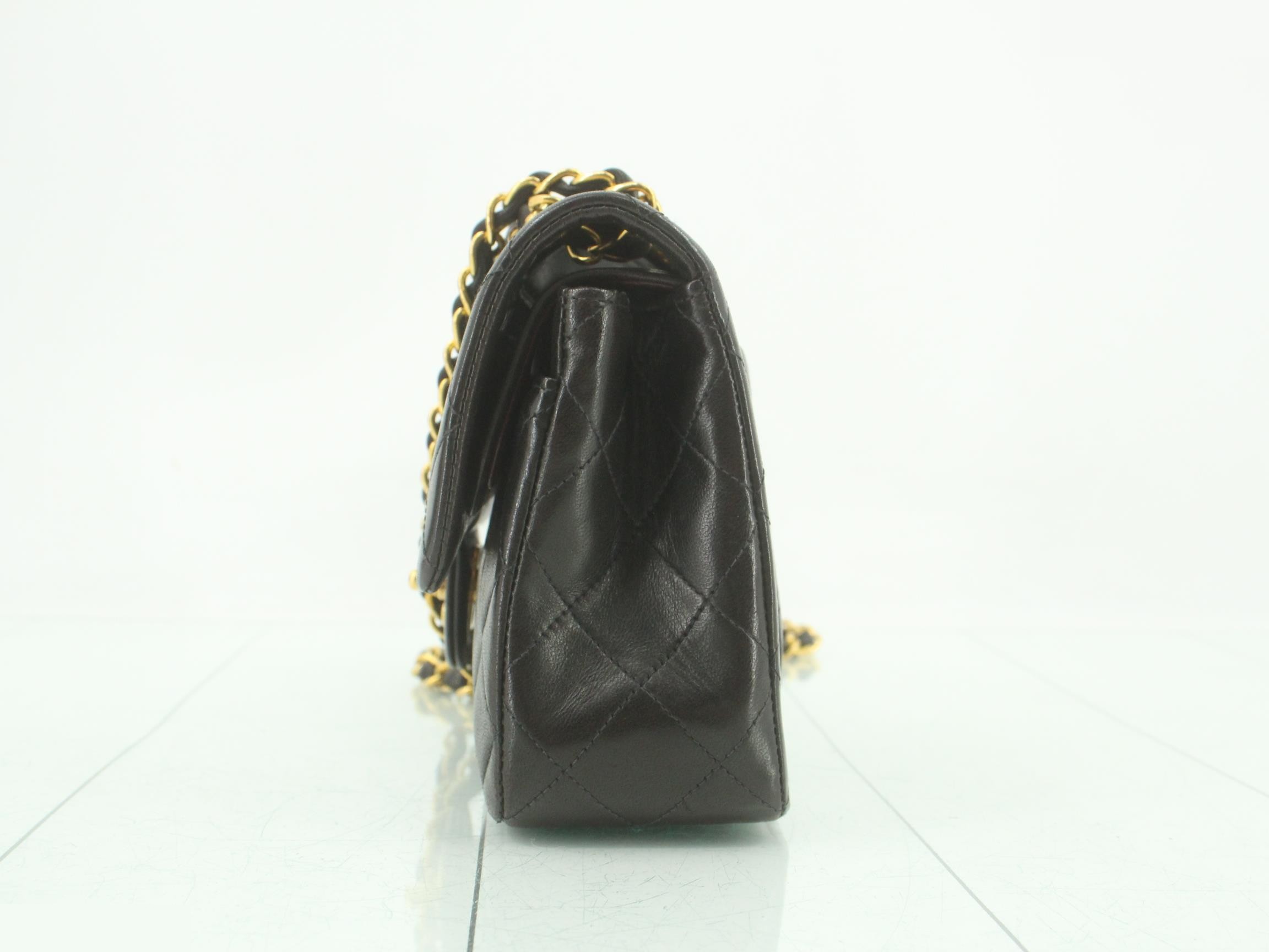 Matelassé 23 Double Chain Shoulder Bag, Double Flap, Lambskin, Black, Series 3, W23 — view 3
