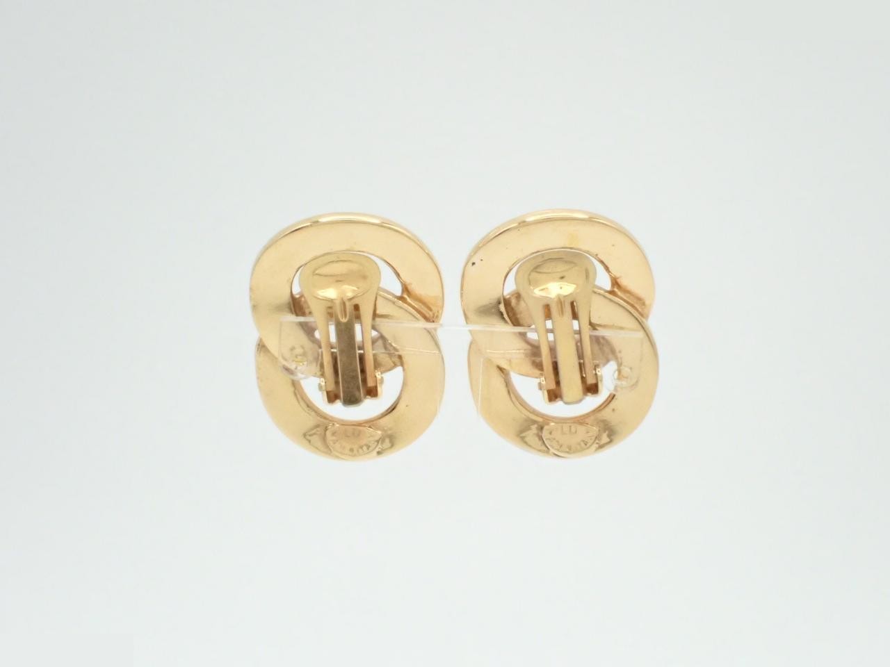 Double circle logo earrings, gold. — view 2
