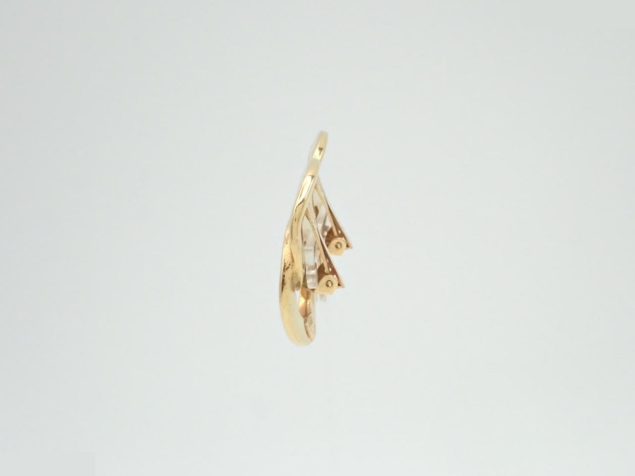 Double circle logo earrings, gold. — view 3