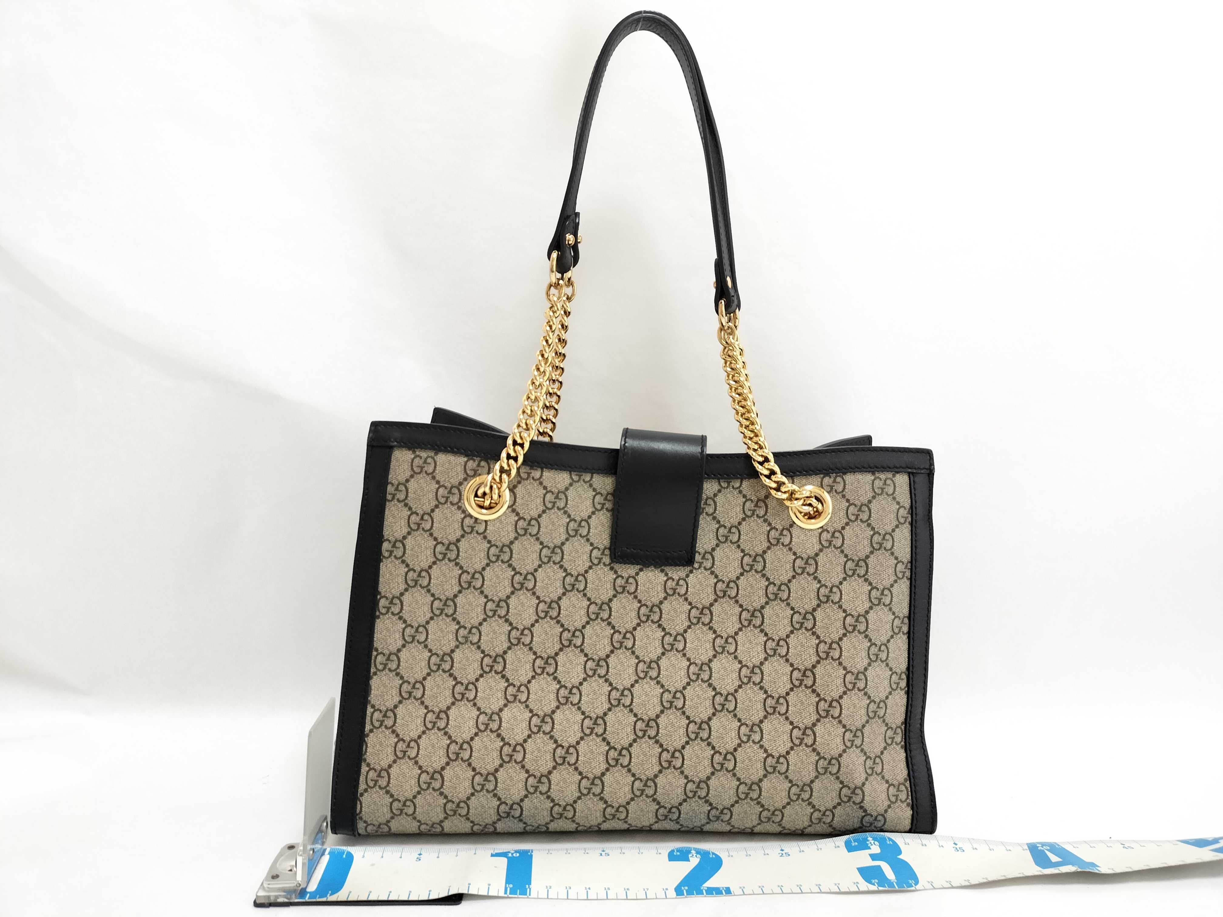 GG Supreme Padlock PVC x Leather Chain Tote Bag Beige x Black 479197 Tote Bag — view 2