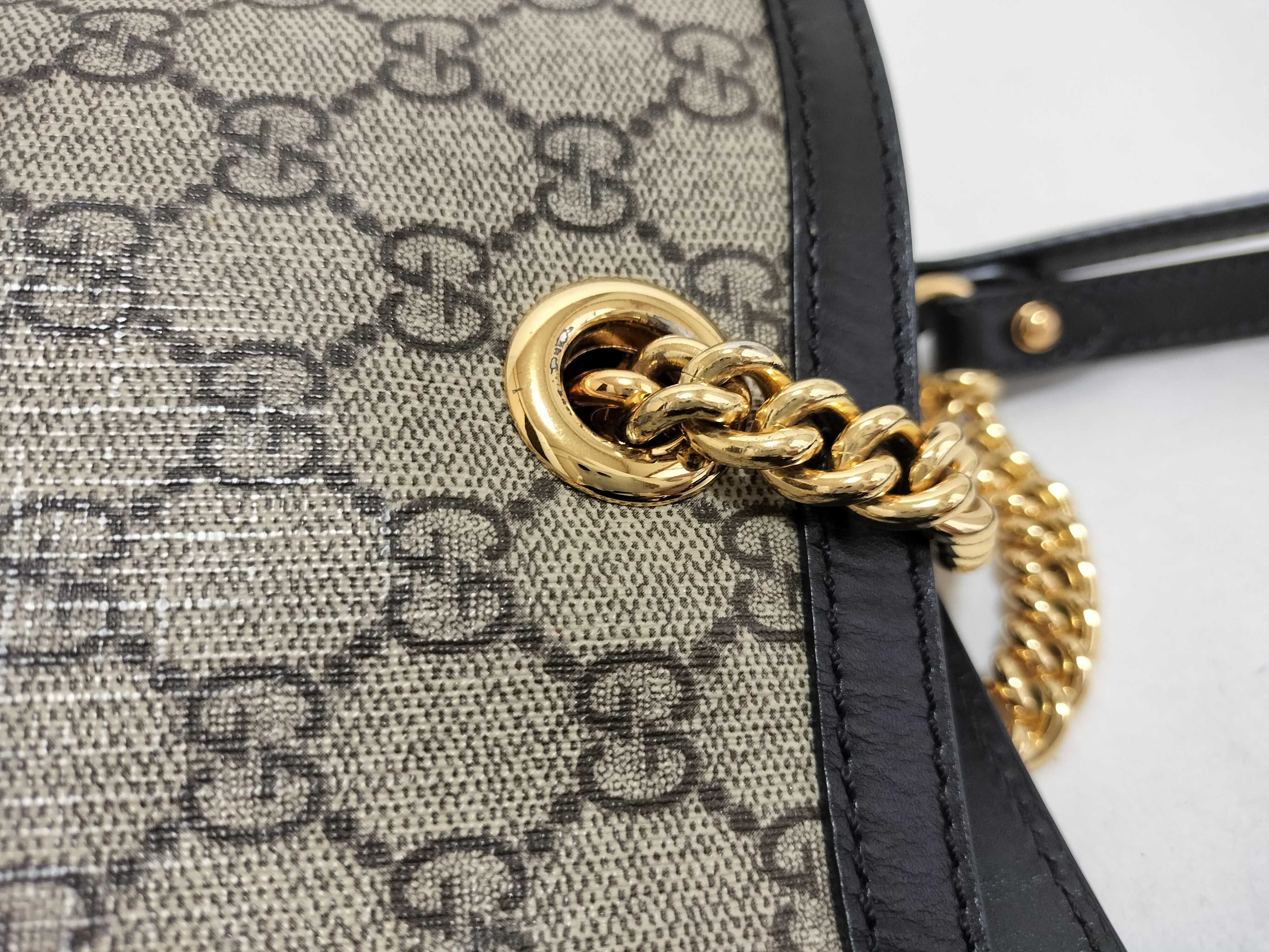 GG Supreme Padlock PVC x Leather Chain Tote Bag Beige x Black 479197 Tote Bag — view 5