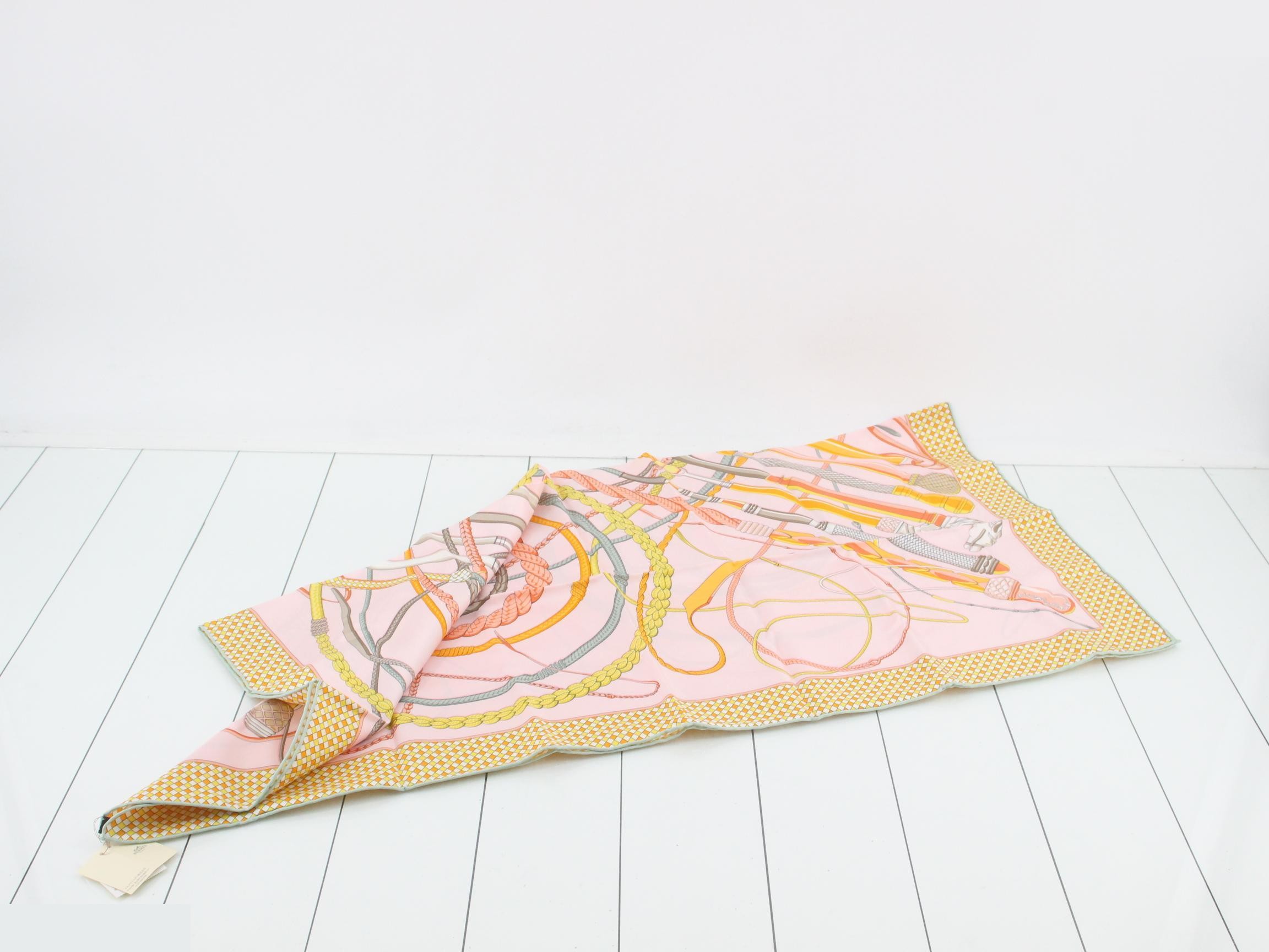 Carre 90 Fouets et Badines (Whips and Grips) Silk Scarf — view 3