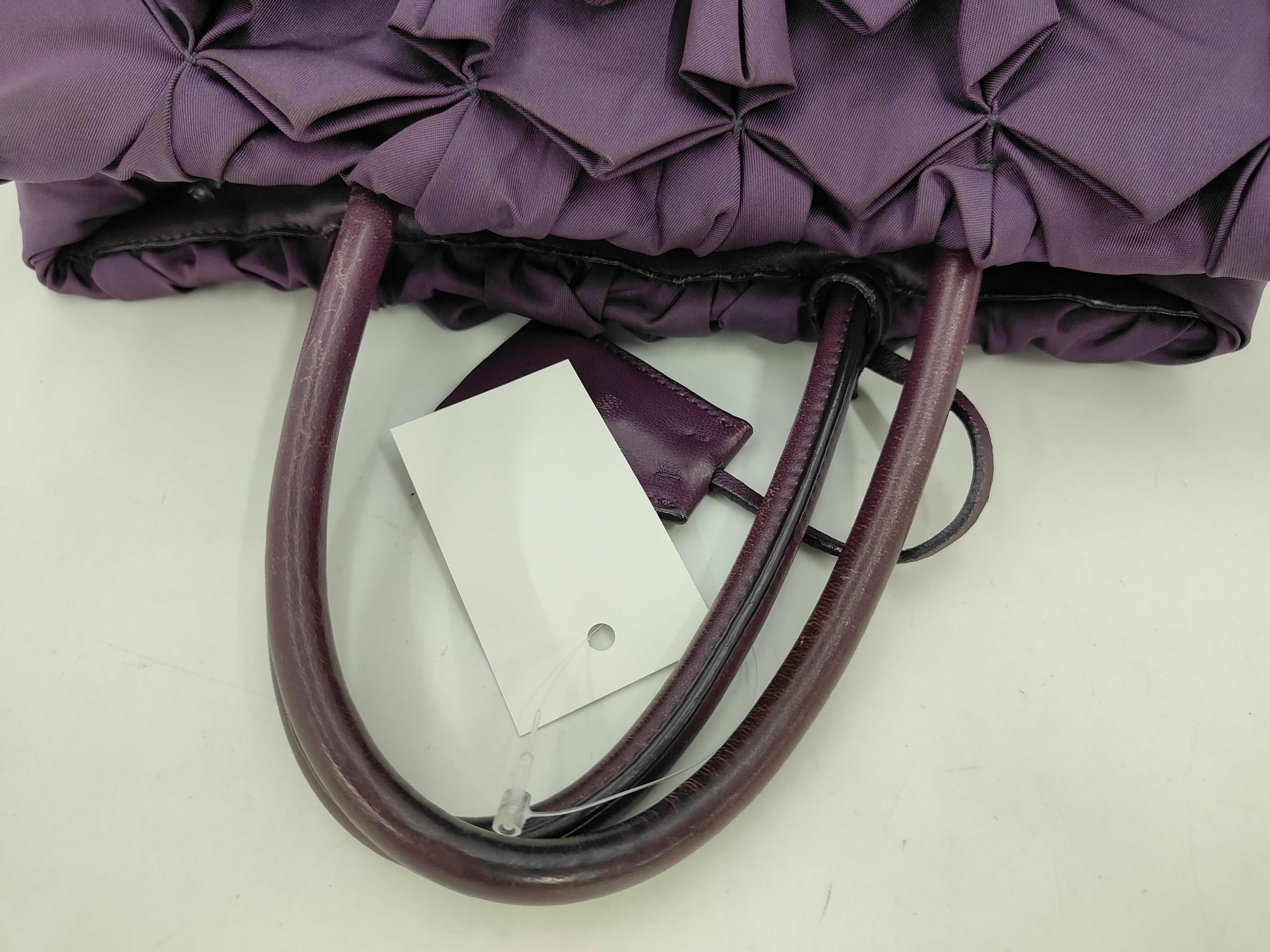 Nylon Gathered Purple Handbag — view 5