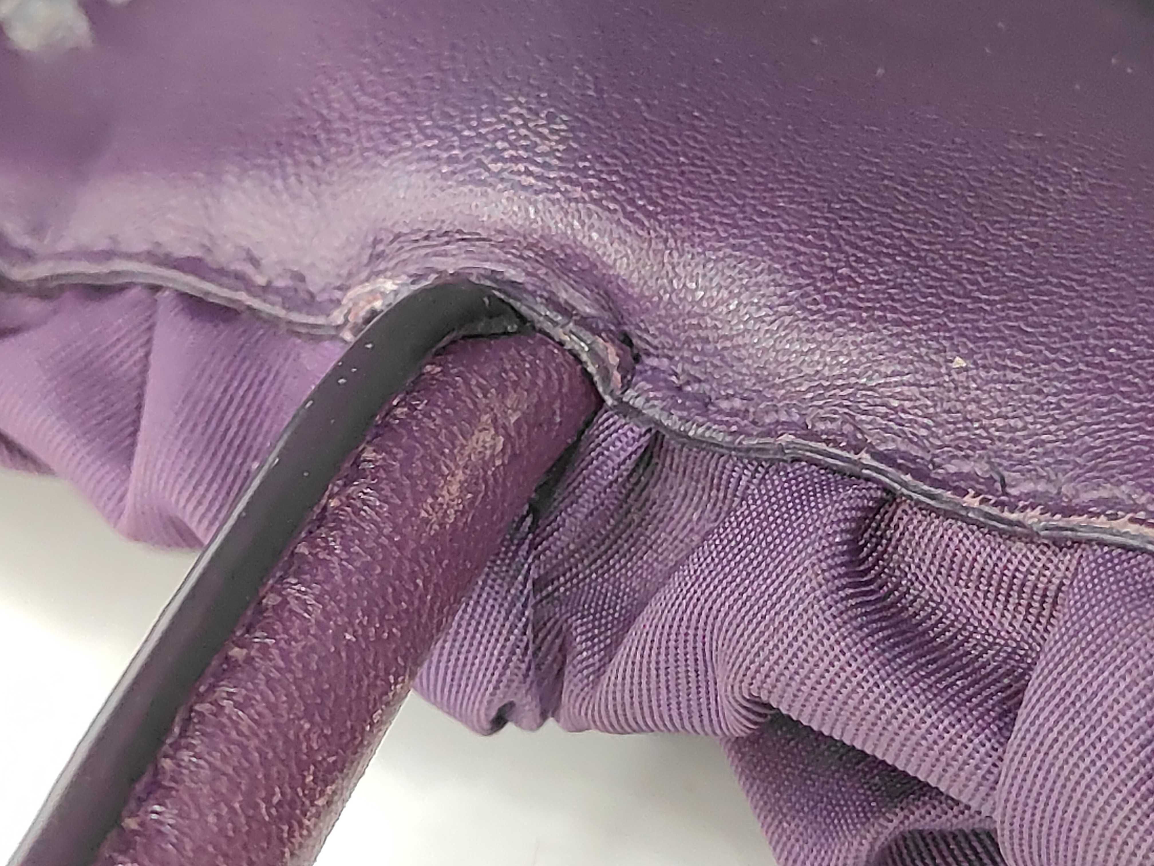 Nylon Gathered Purple Handbag — view 6
