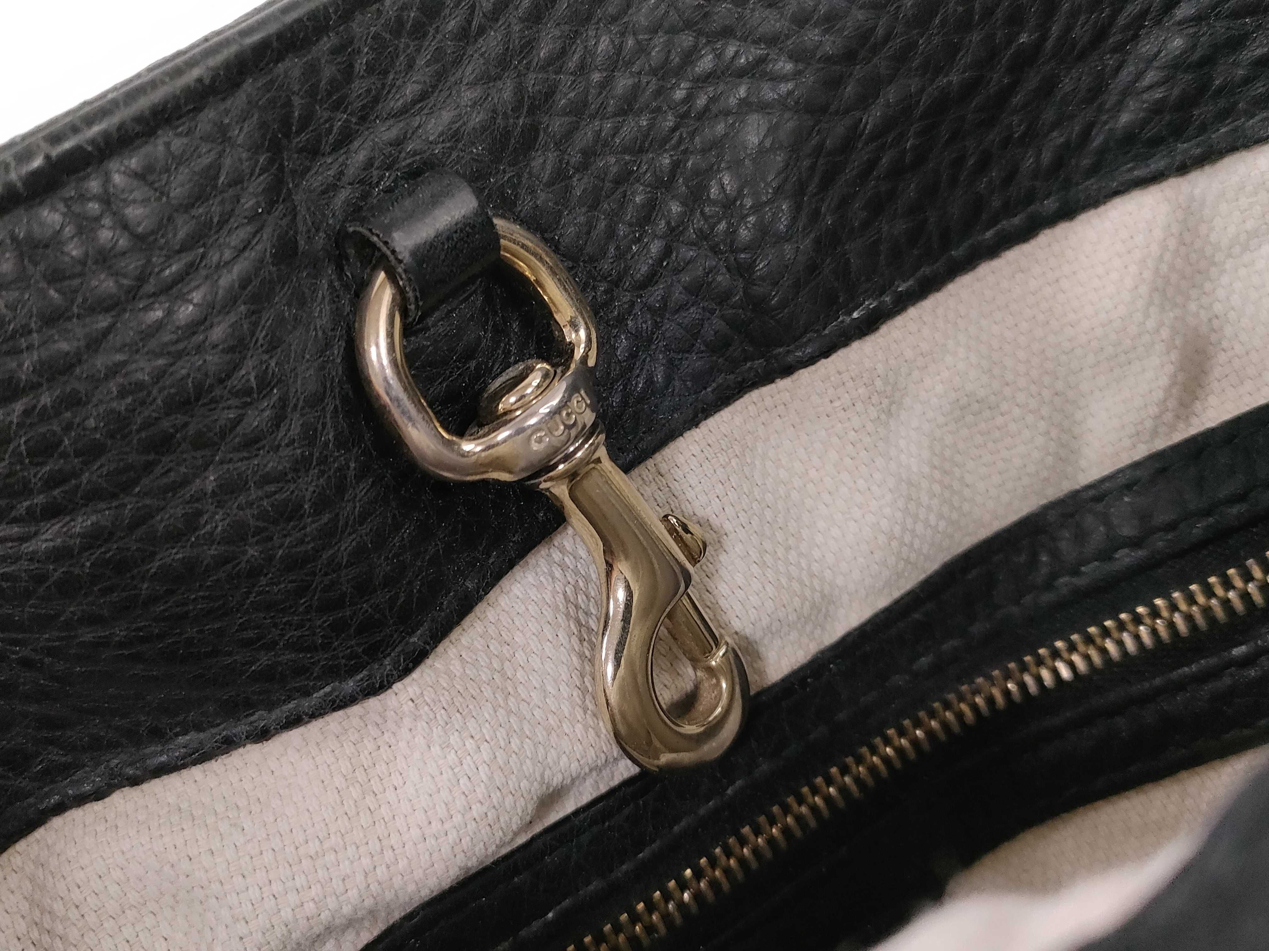 Soho Black Leather Chain Shoulder Bag Fringe Tote Bag — view 13