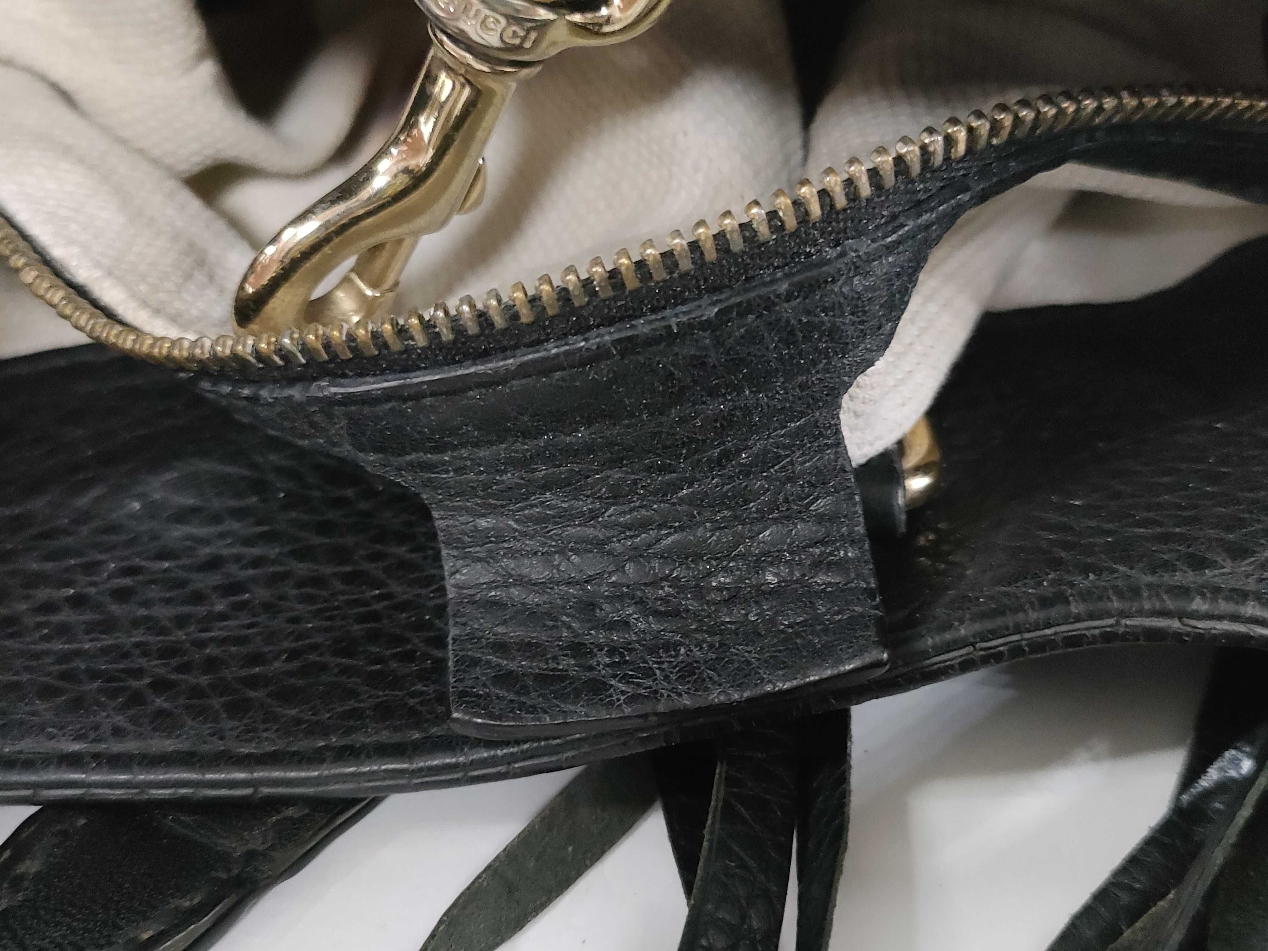 Soho Black Leather Chain Shoulder Bag Fringe Tote Bag — view 10