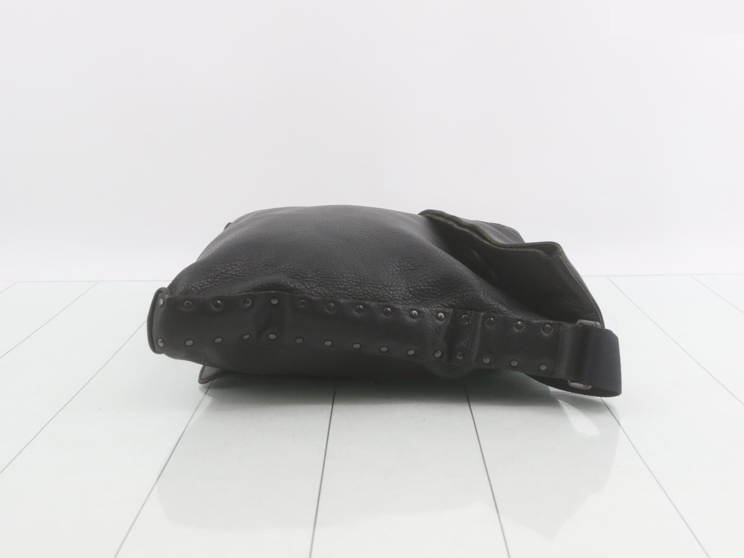 Shoulder bag, black leather — view 3