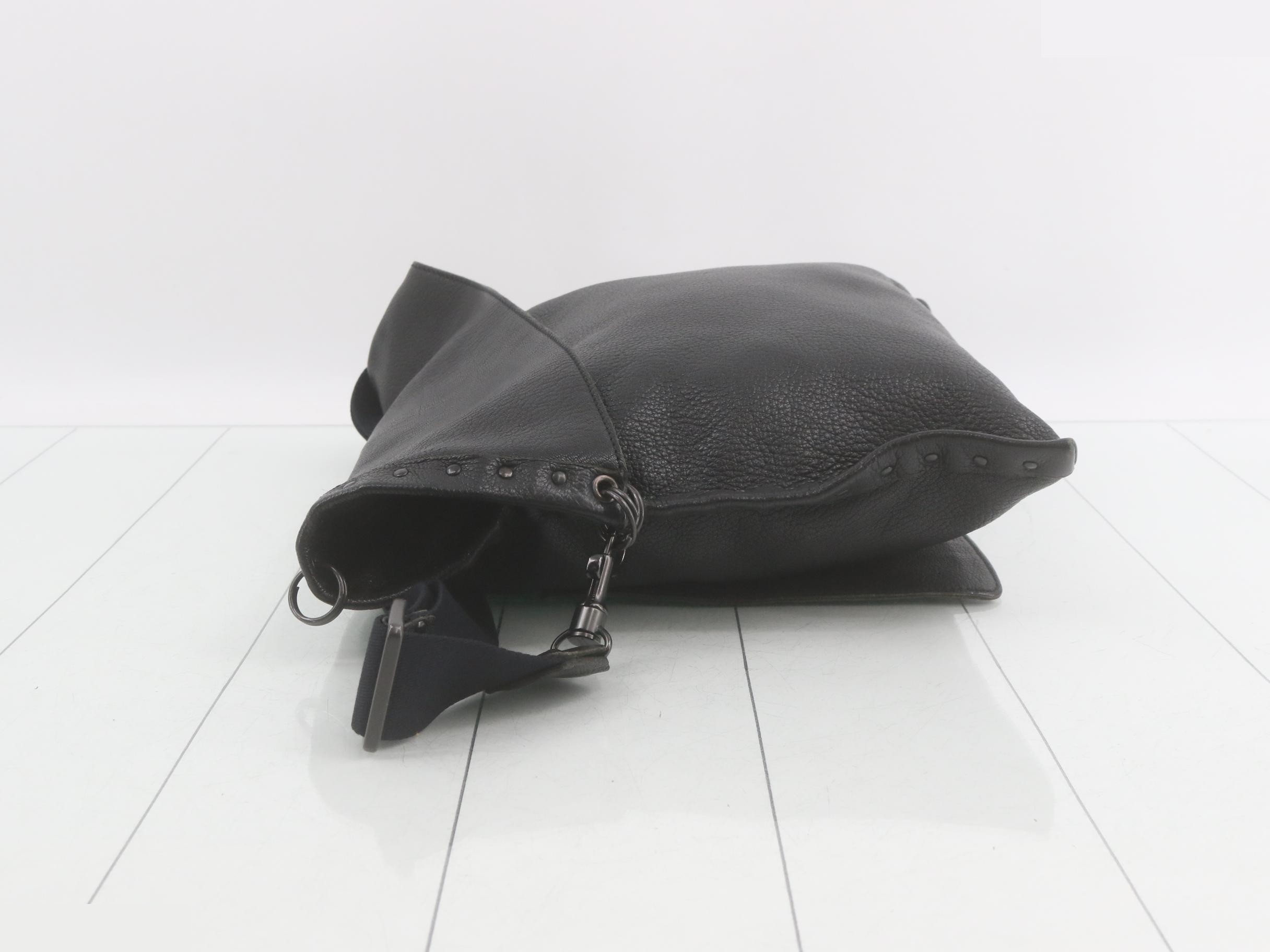 Shoulder bag, black leather — view 4