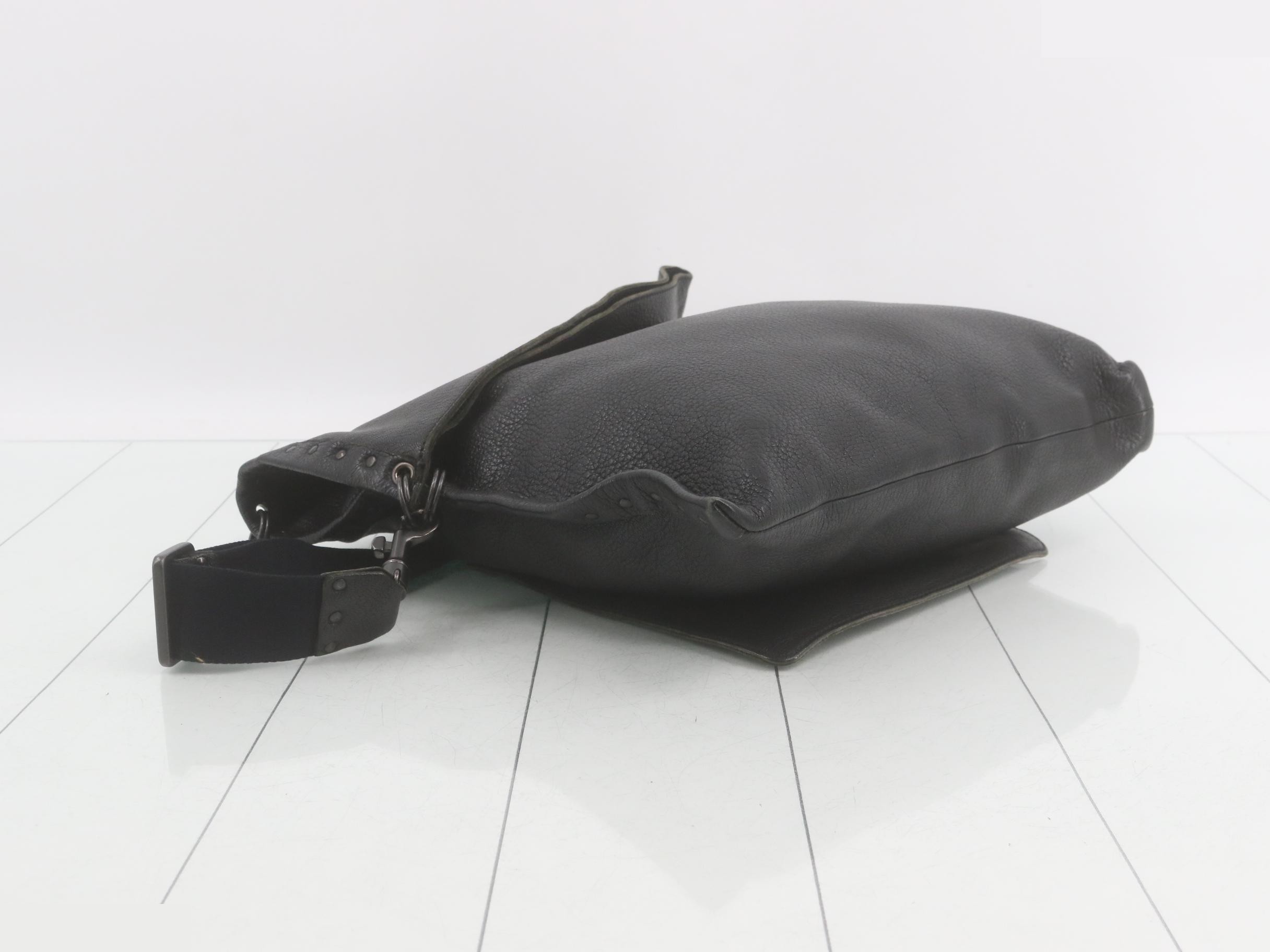 Shoulder bag, black leather — view 5