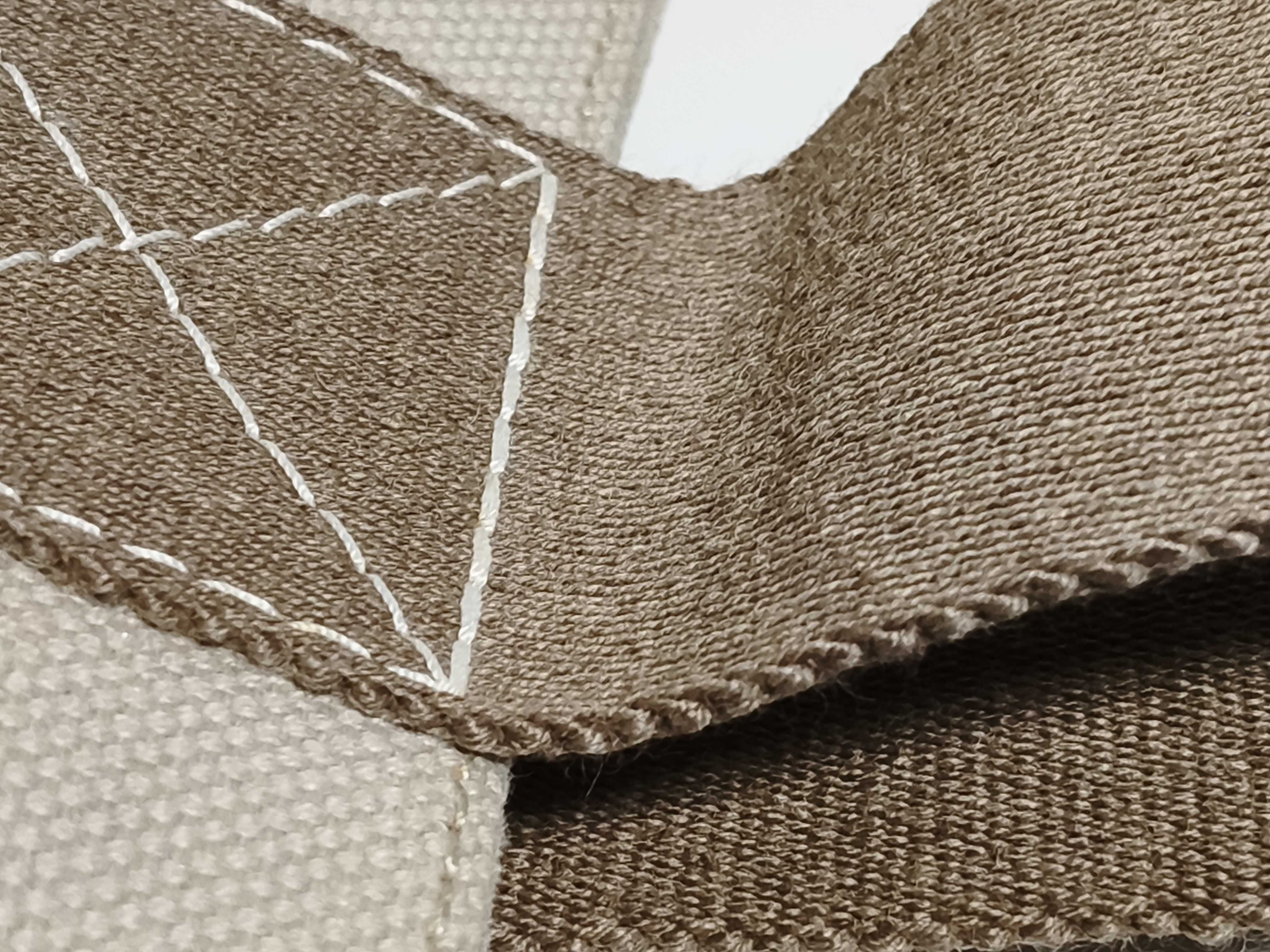 Bora PM Canvas Tote Bag in Beige with Silver Hardware — view 5