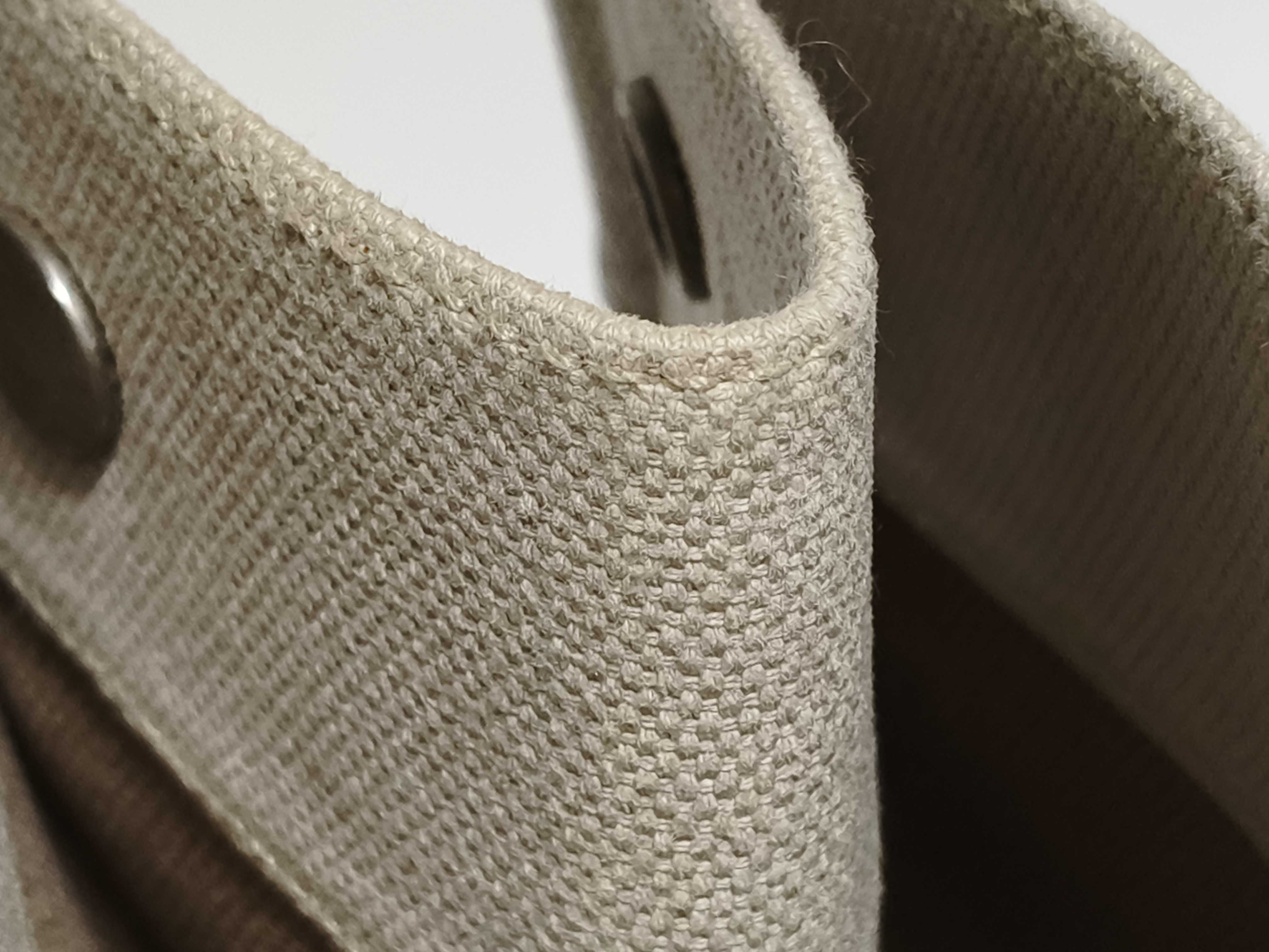 Bora PM Canvas Tote Bag in Beige with Silver Hardware — view 8