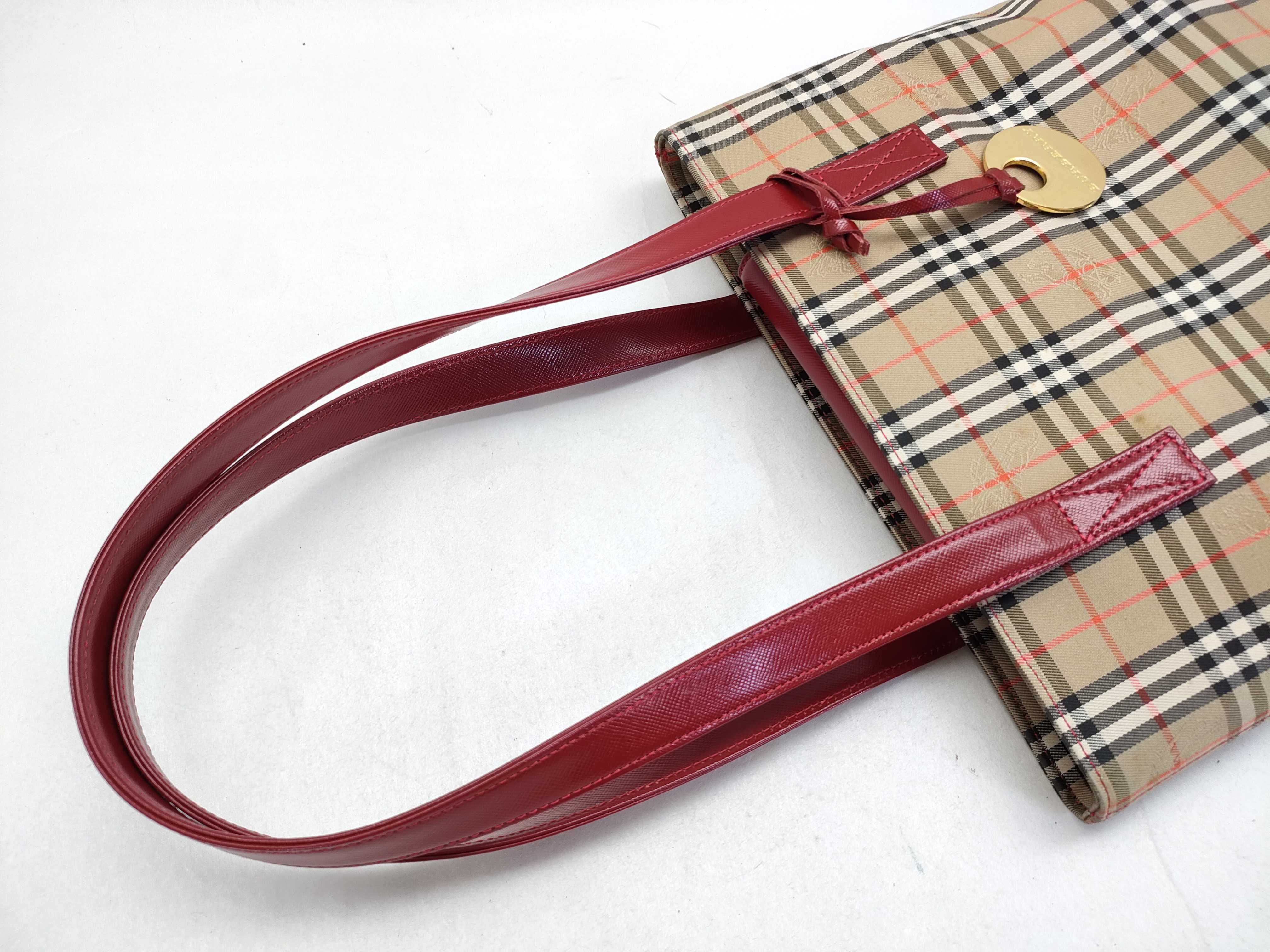 Shadow Horse Nova Check Tote Bag (Red) — view 3