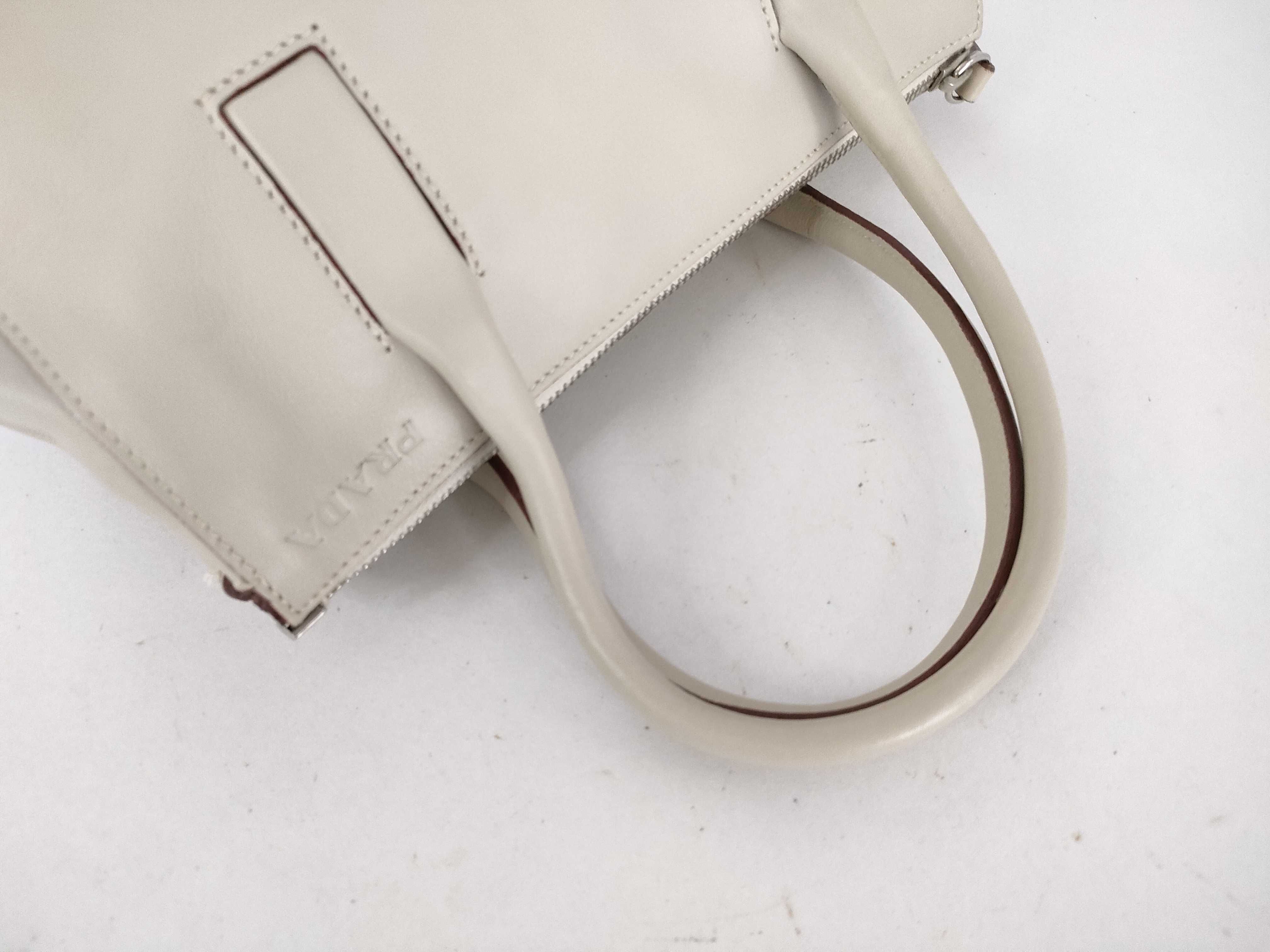 handbag beige brown leather patent handbag — view 3