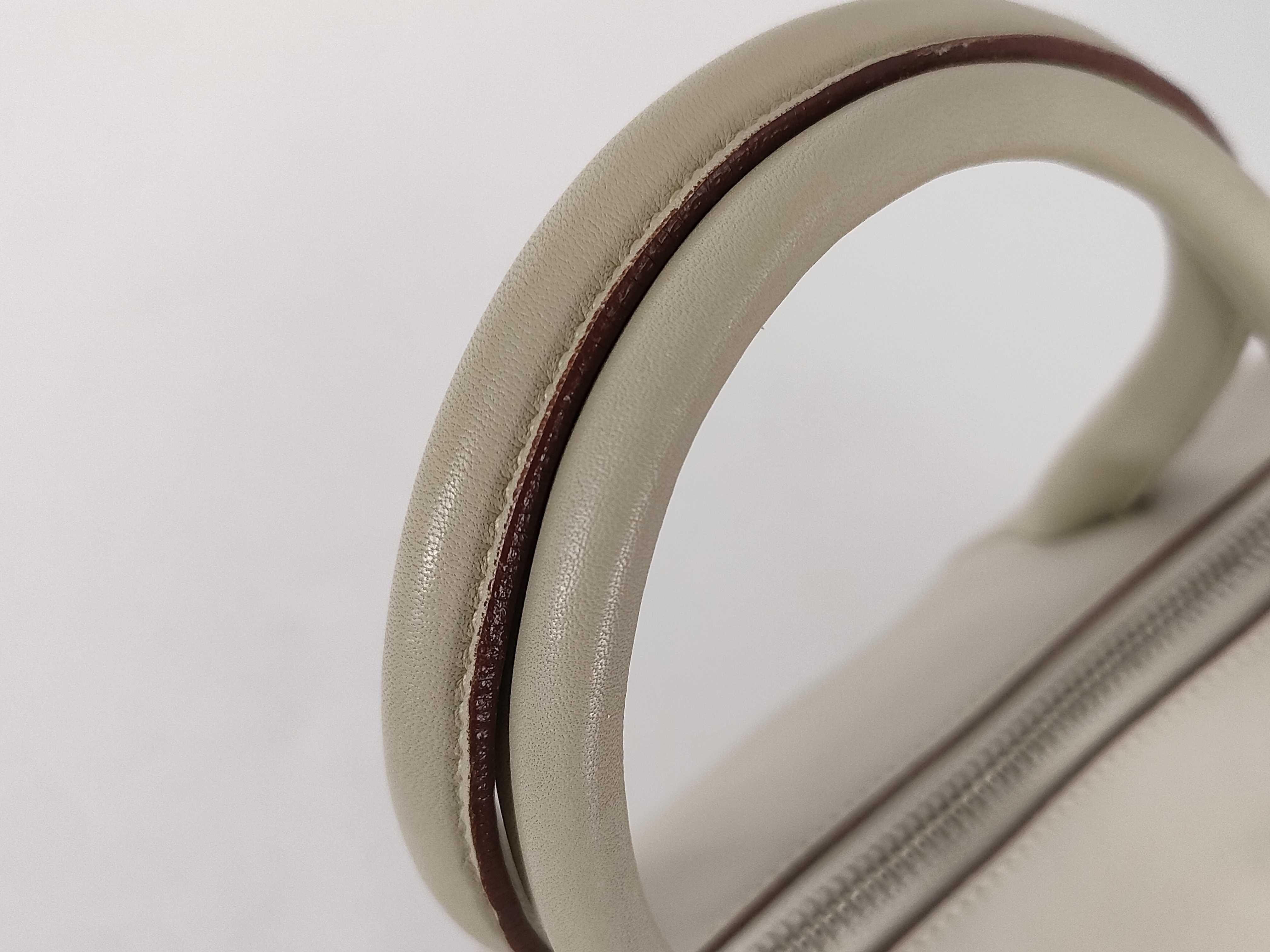 handbag beige brown leather patent handbag — view 4