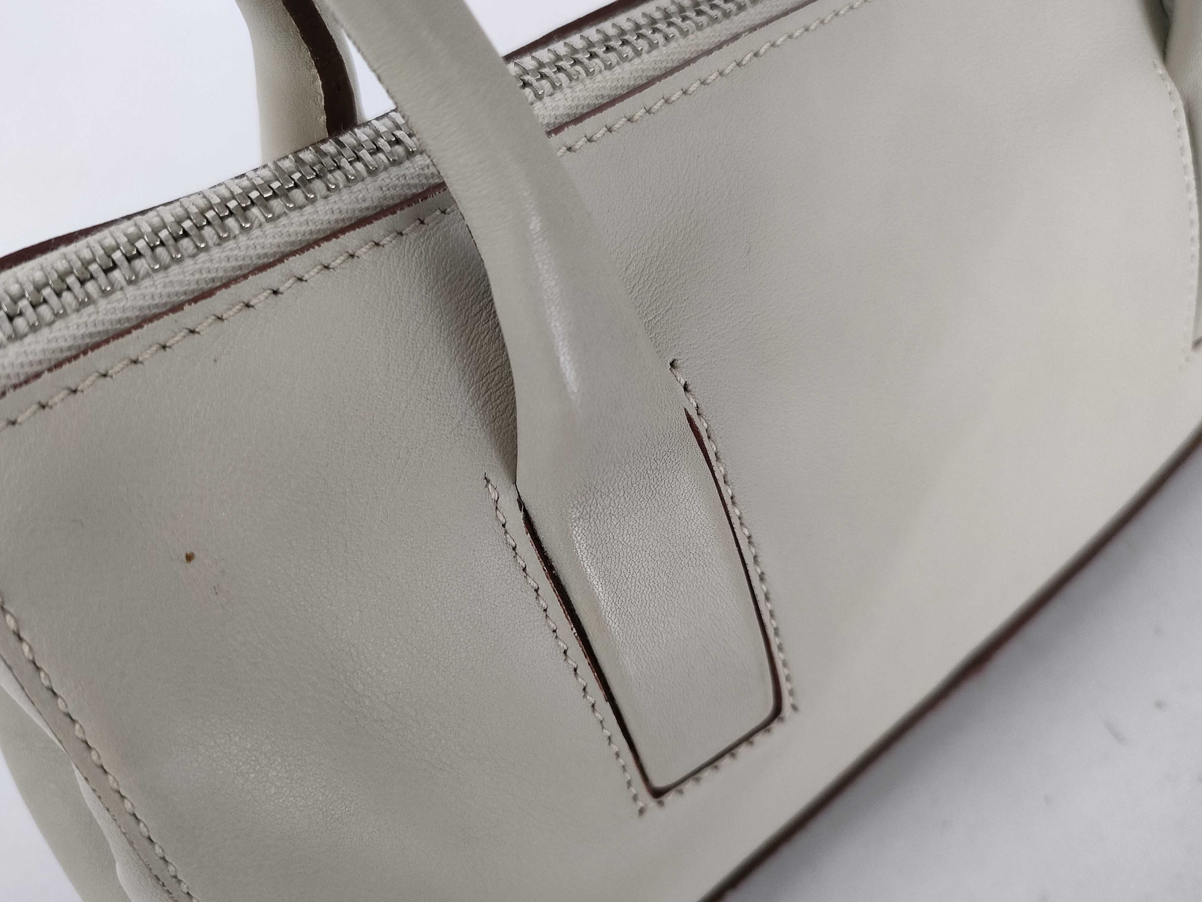 handbag beige brown leather patent handbag — view 5
