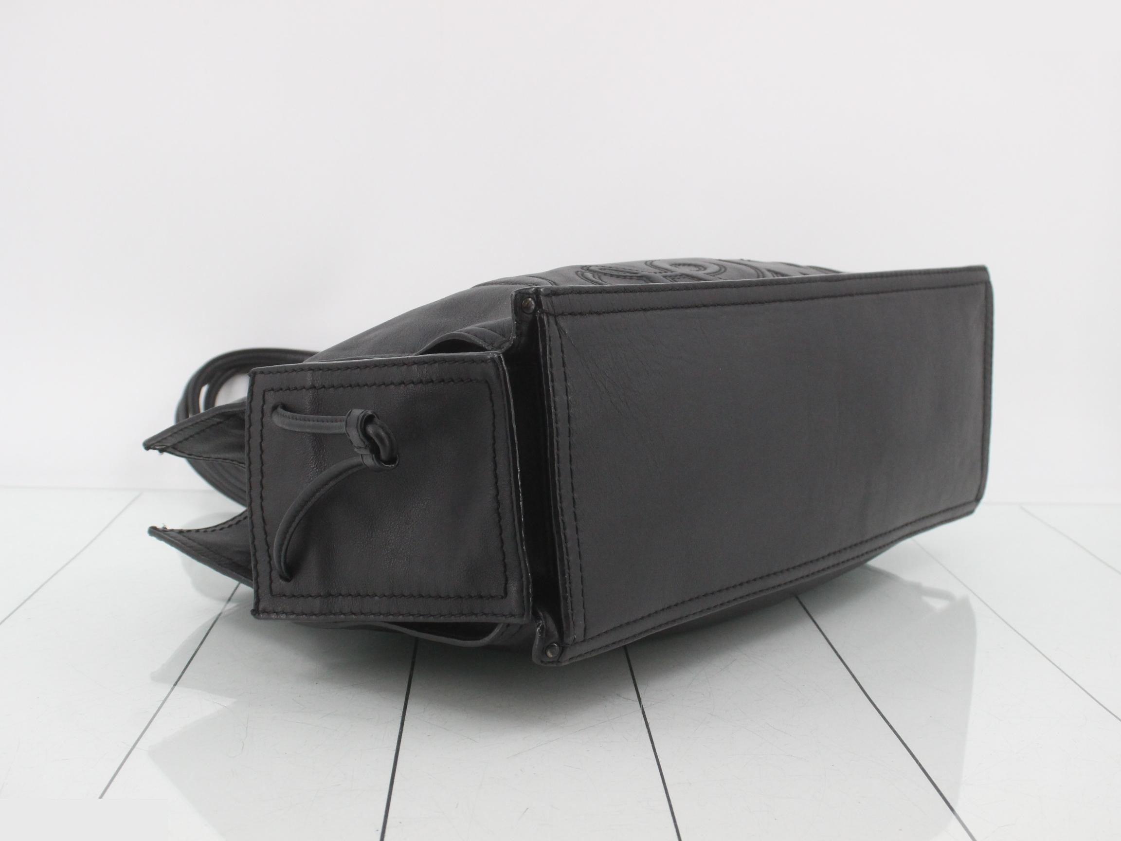 Studded shopper tote bag, leather, black, 324 — view 5