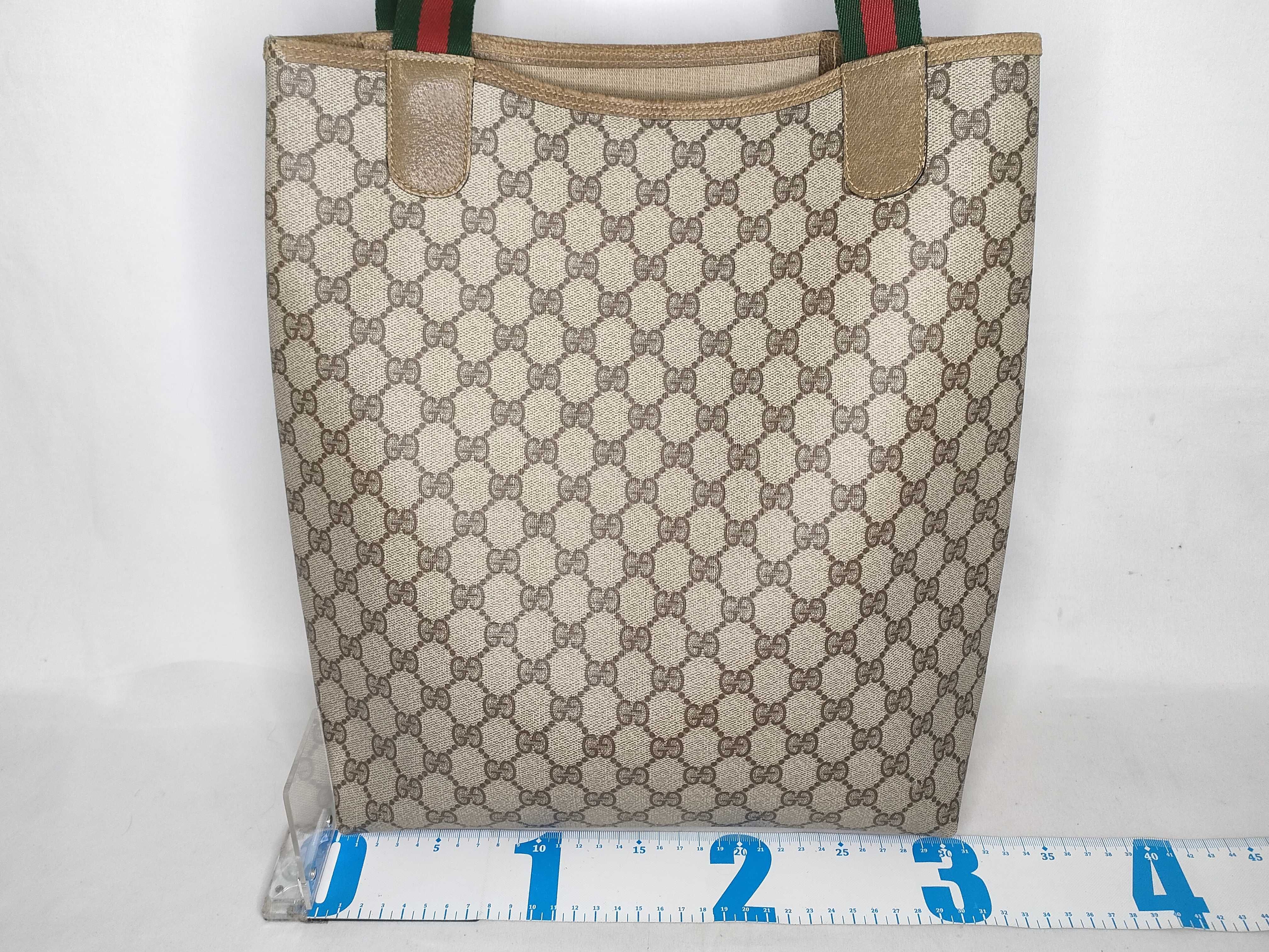 GG Supreme Gucci 39 02 003 GG Supreme Sherry Line Tote Bag PVC Leather Brown Tote Bag — view 2
