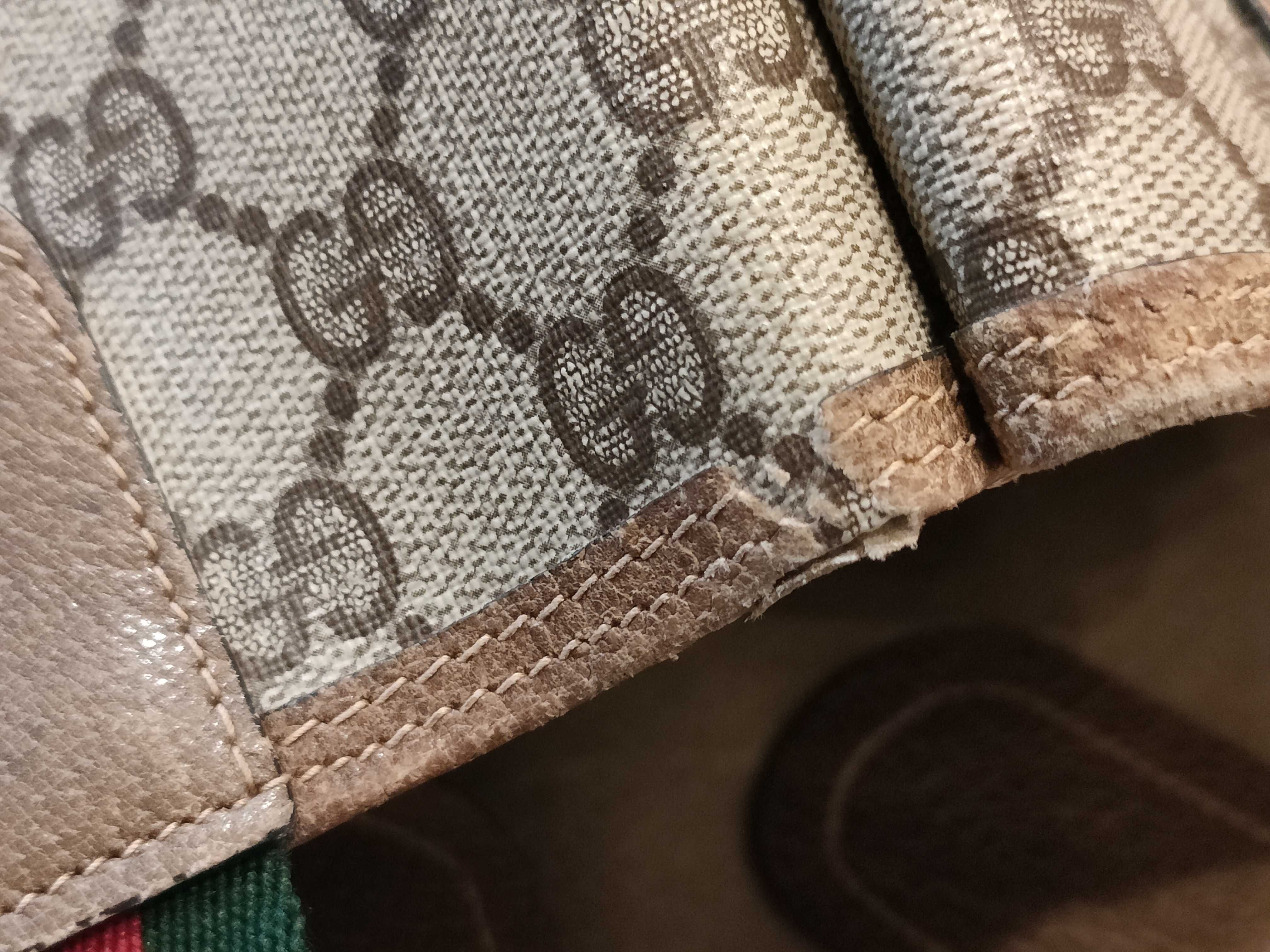 GG Supreme Gucci 39 02 003 GG Supreme Sherry Line Tote Bag PVC Leather Brown Tote Bag — view 15