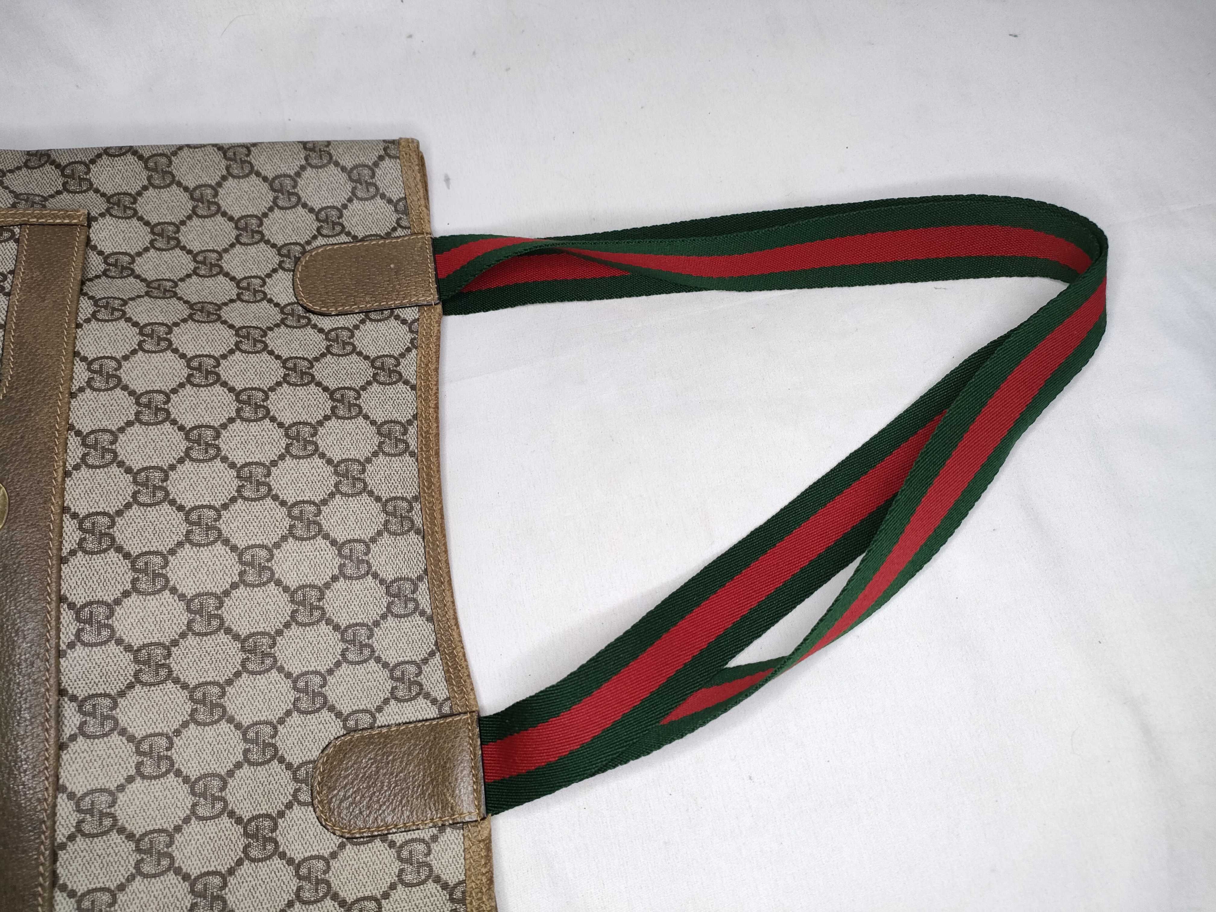 GG Supreme Gucci 39 02 003 GG Supreme Sherry Line Tote Bag PVC Leather Brown Tote Bag — view 3